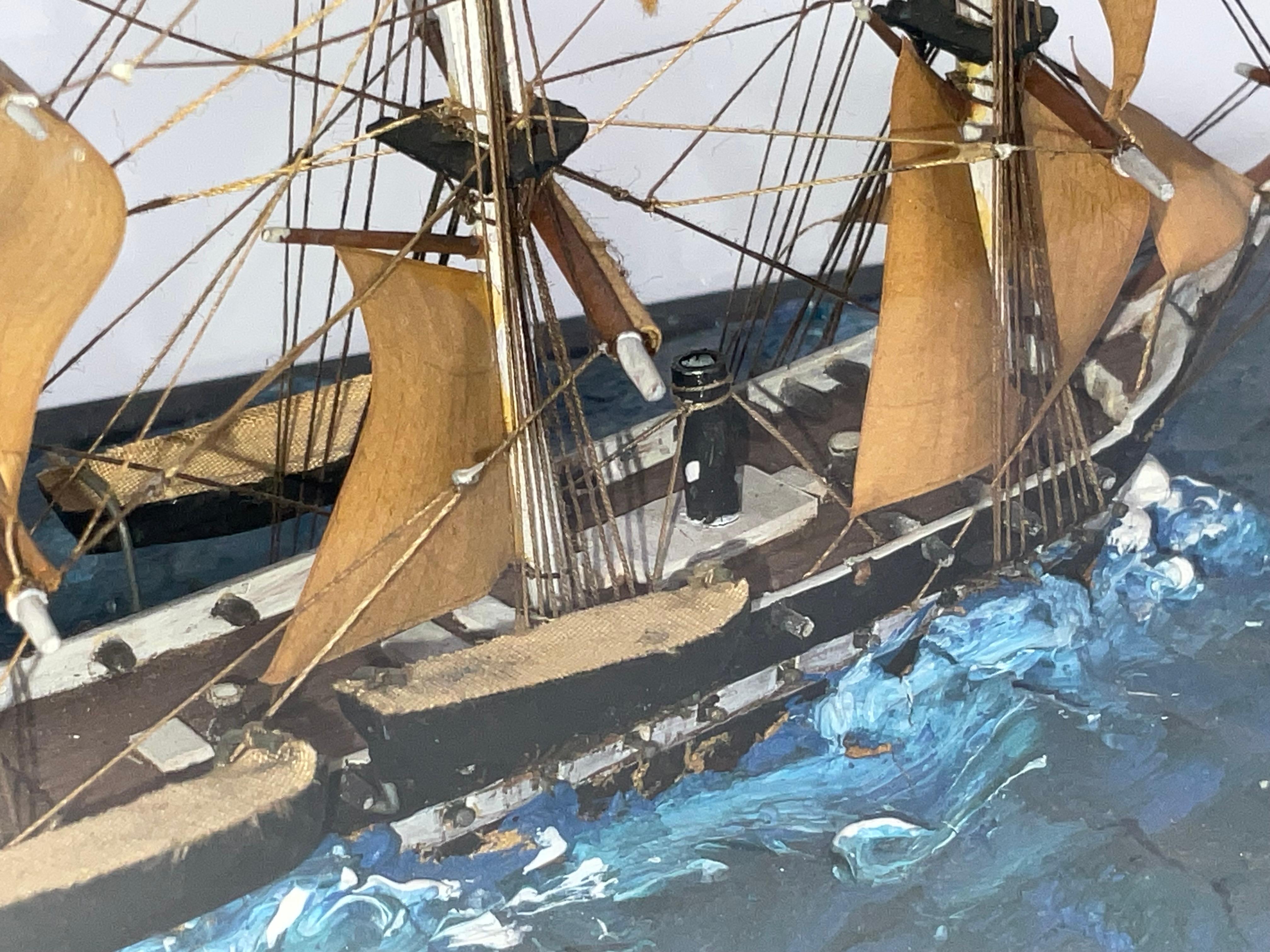 Modèle de bateau Diorama d'un navire à gréement complet en vente 3