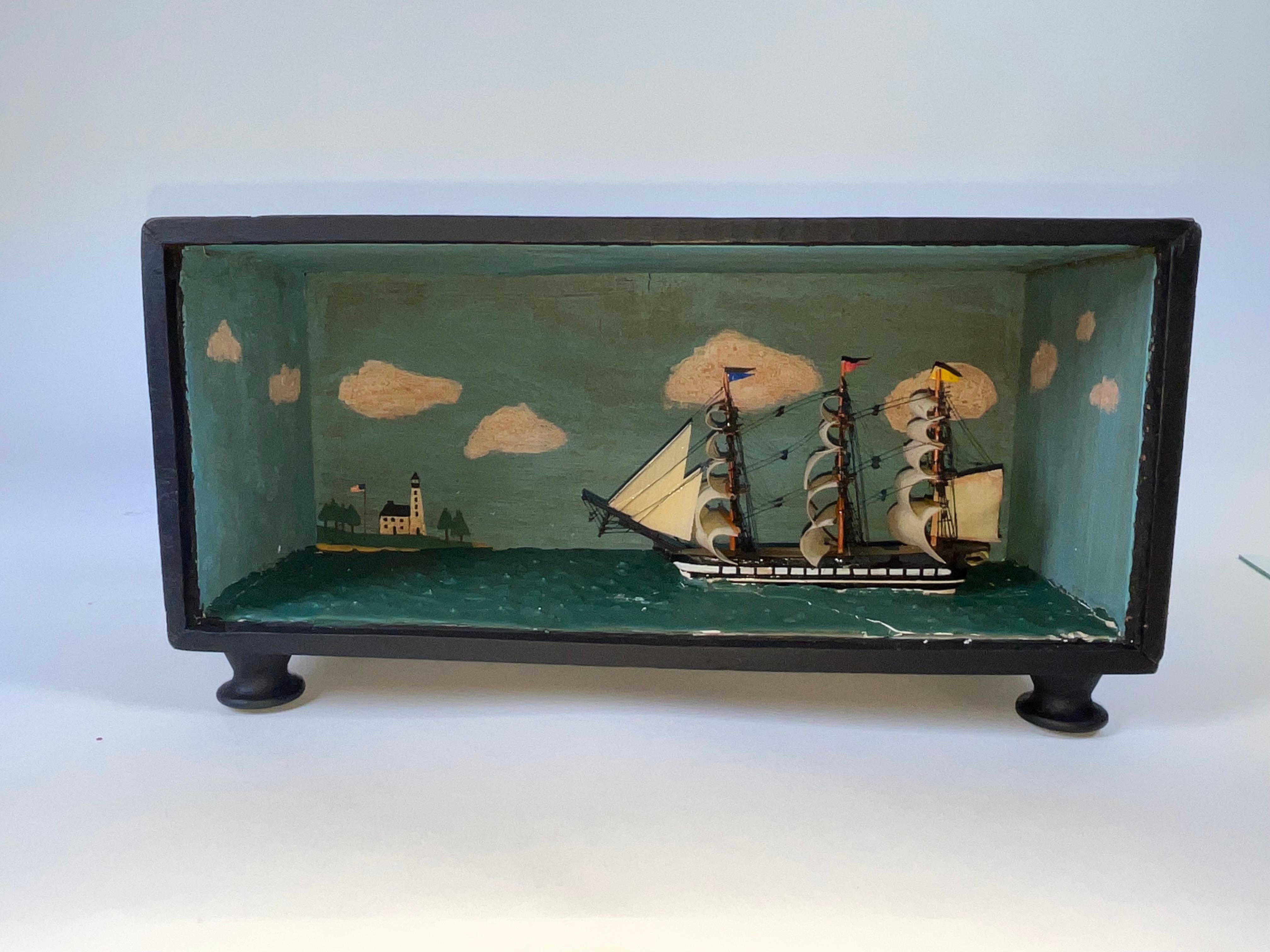 Bois Modèle de navire Diorama d'un navire de guerre à cheval en vente