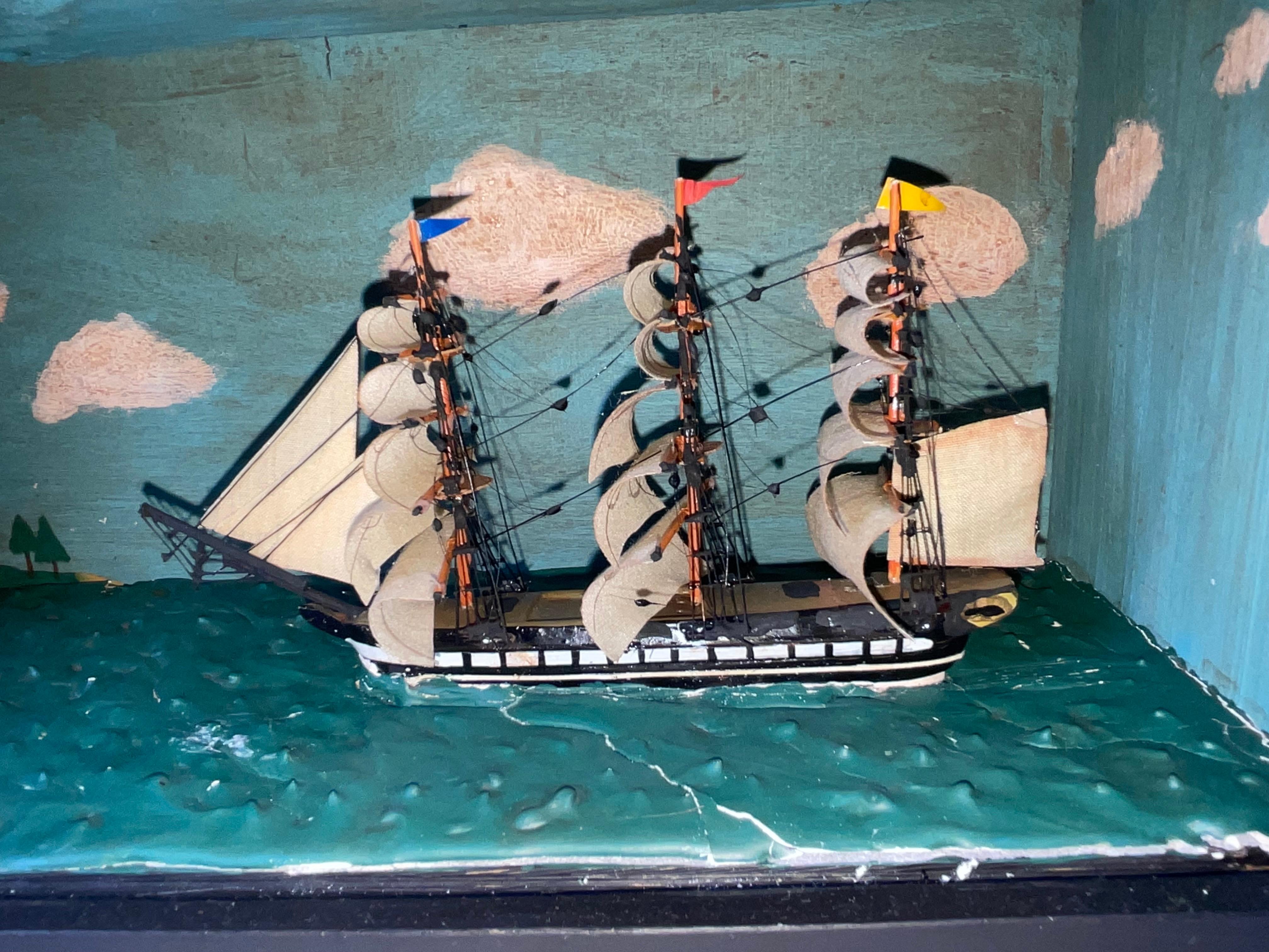 Modèle de navire Diorama d'un navire de guerre à cheval en vente 1