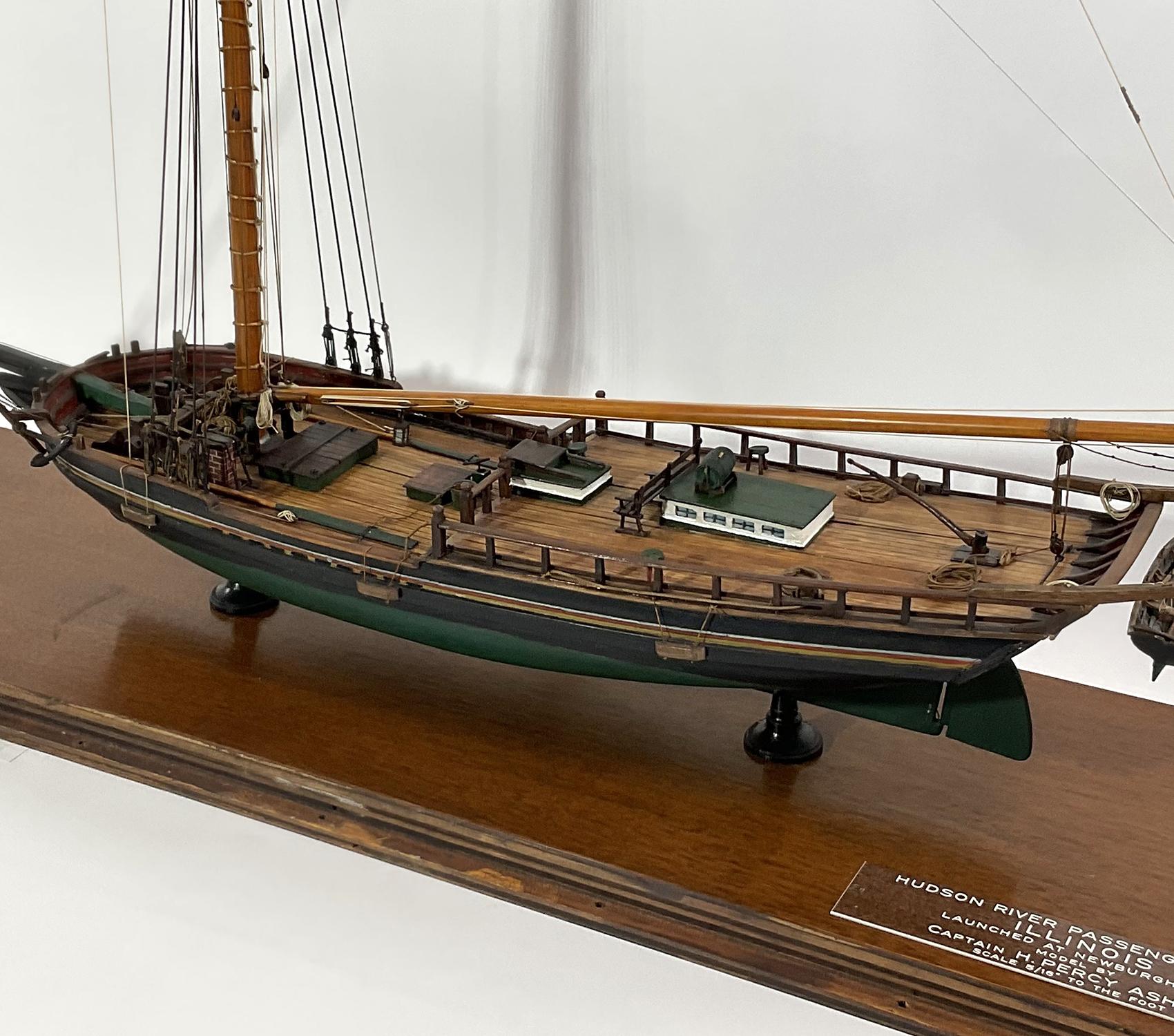 Schiffsschiff Modell „“Hudson River Sloop Illinois“ im Angebot 4