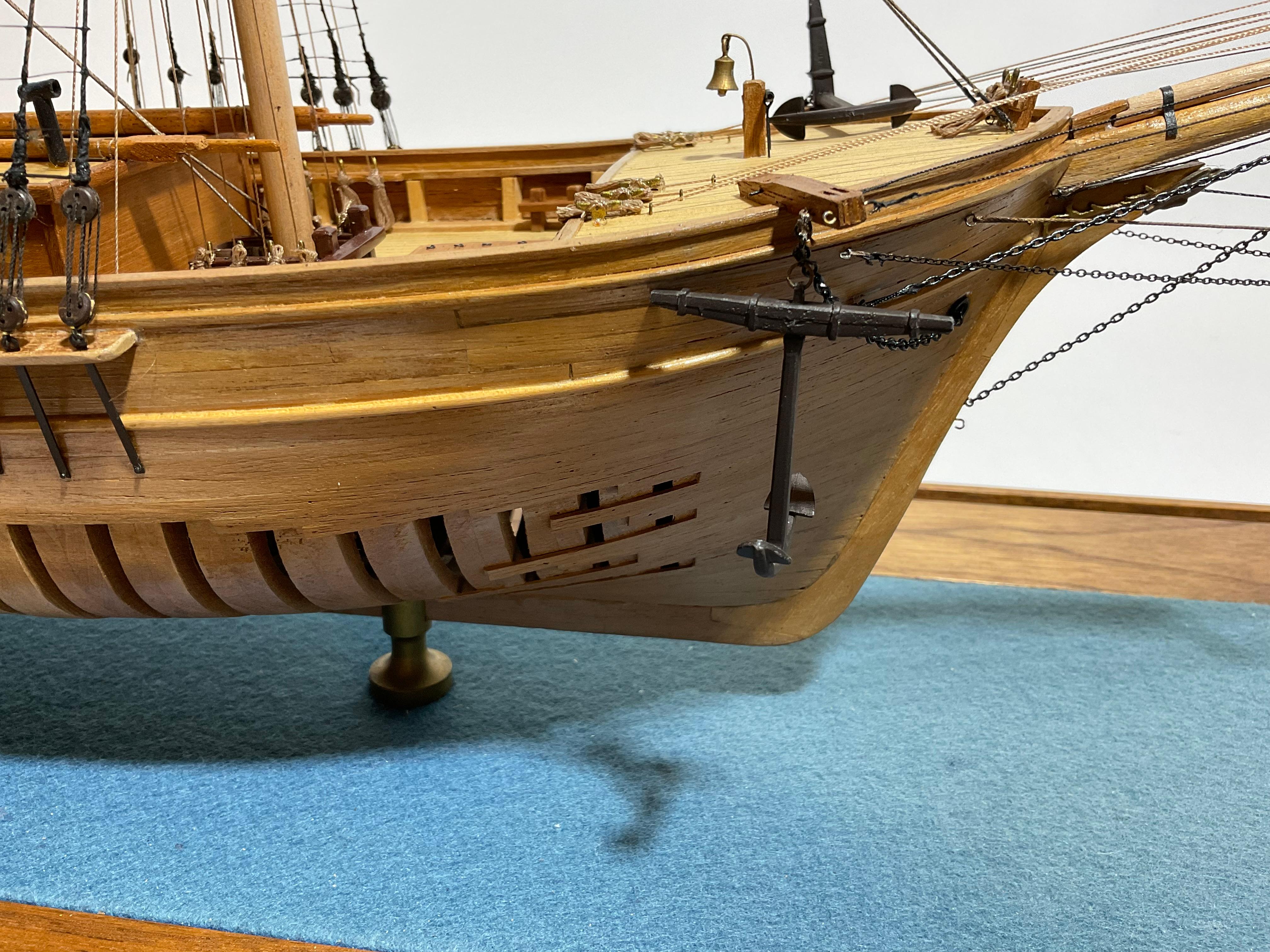 Wood Ship model of Brig Pilgrim by Hitchcock For Sale