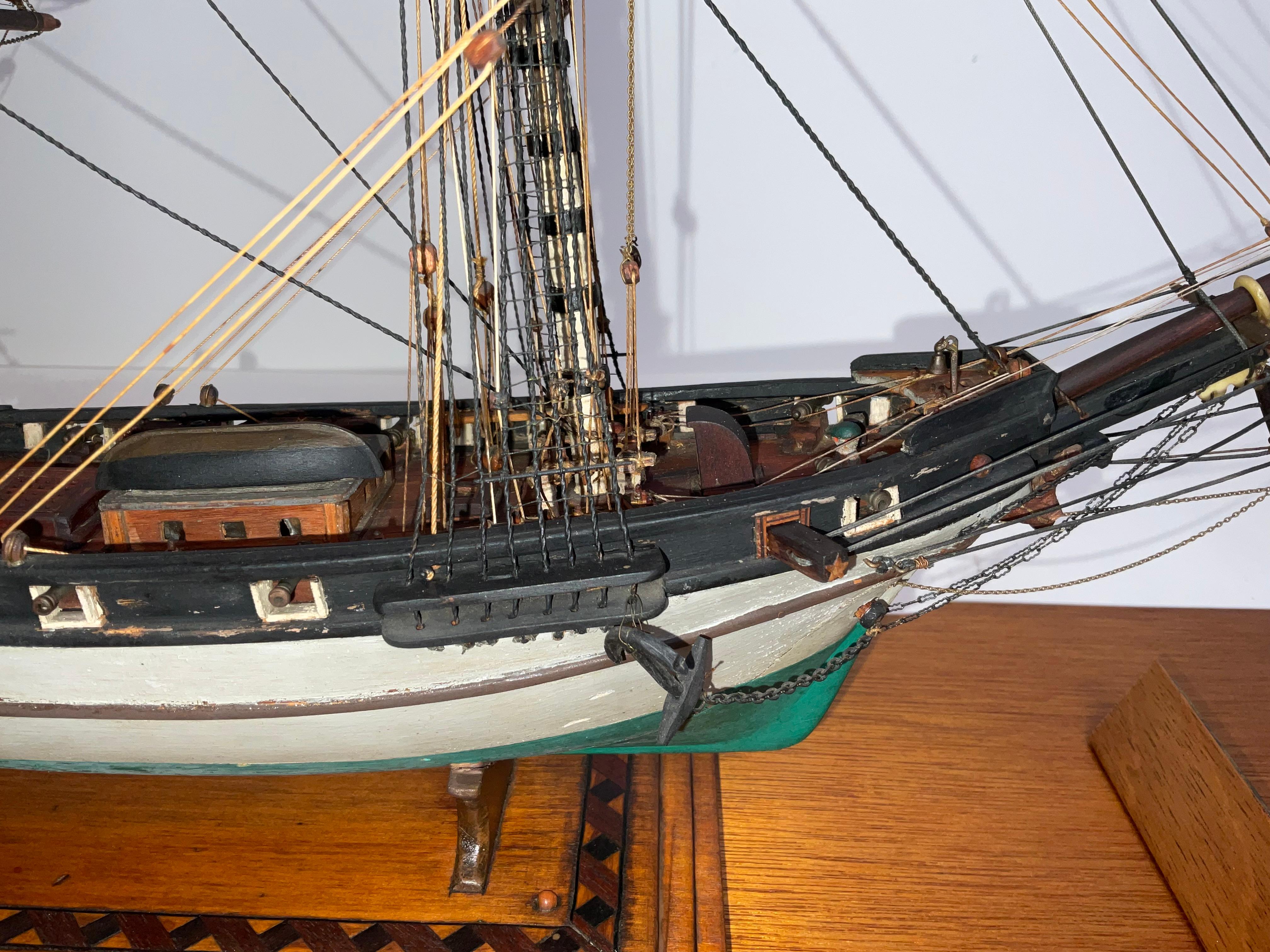 Bois Modèle de bateau de Bark Jessie de New York en vente