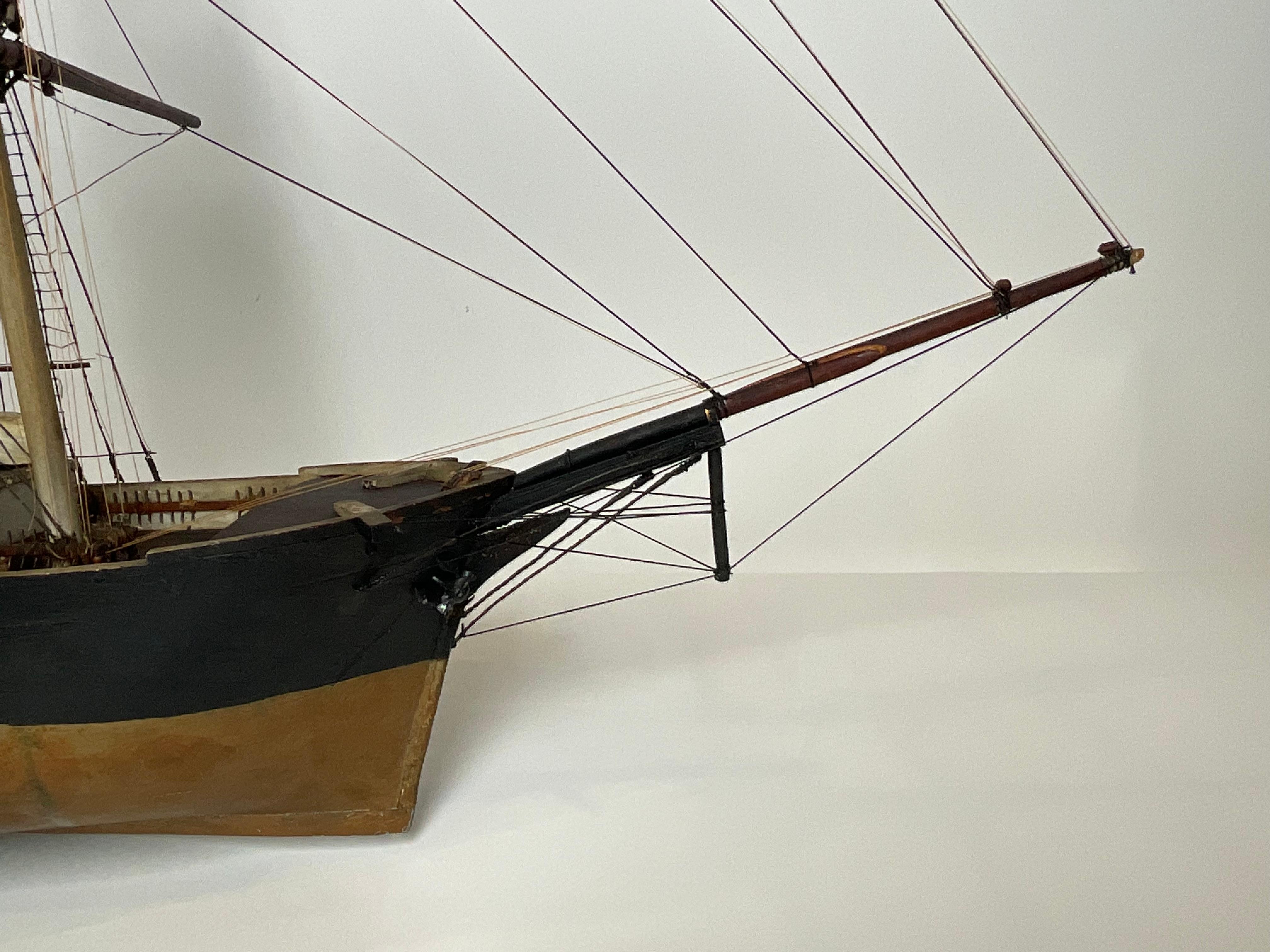 Ship Model of the Brig Pilgrim of Boston In Good Condition In Norwell, MA