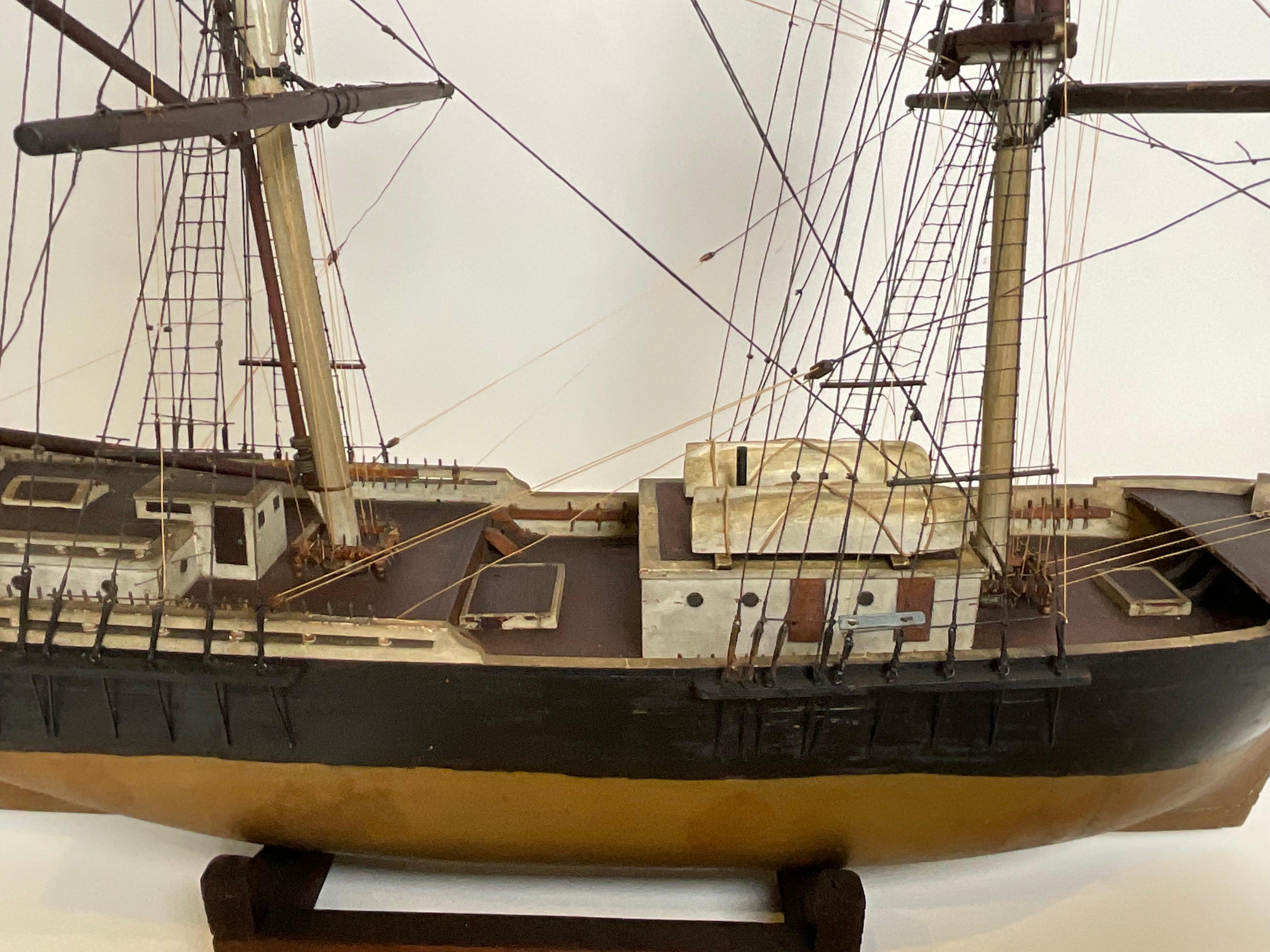 Wood Ship Model of the Brig Pilgrim of Boston