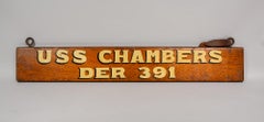Ship Name Board for the USS Chambers