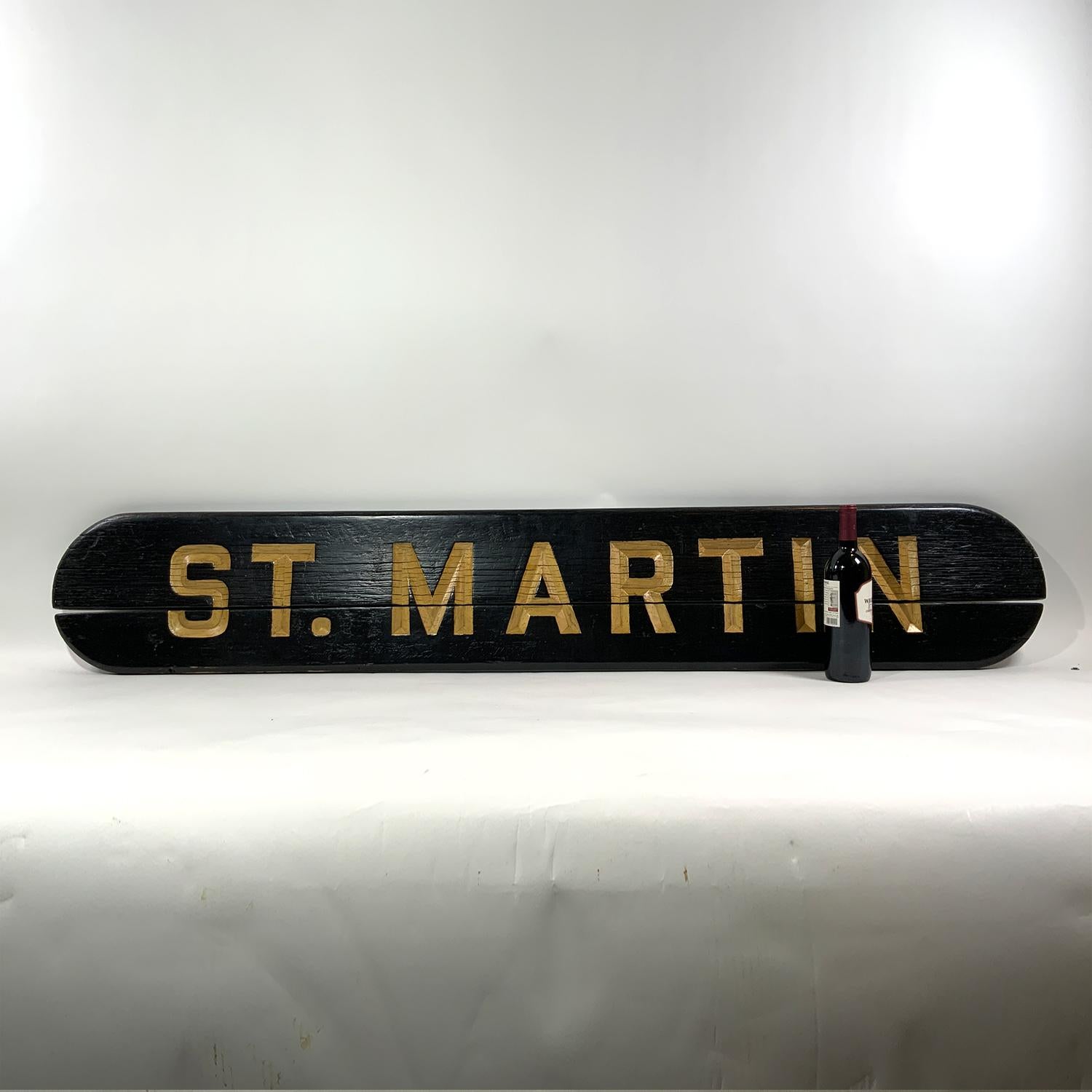 Américain Planche à nom de bateau provenant du bateau de NY Tugboat « St. Martin » en vente
