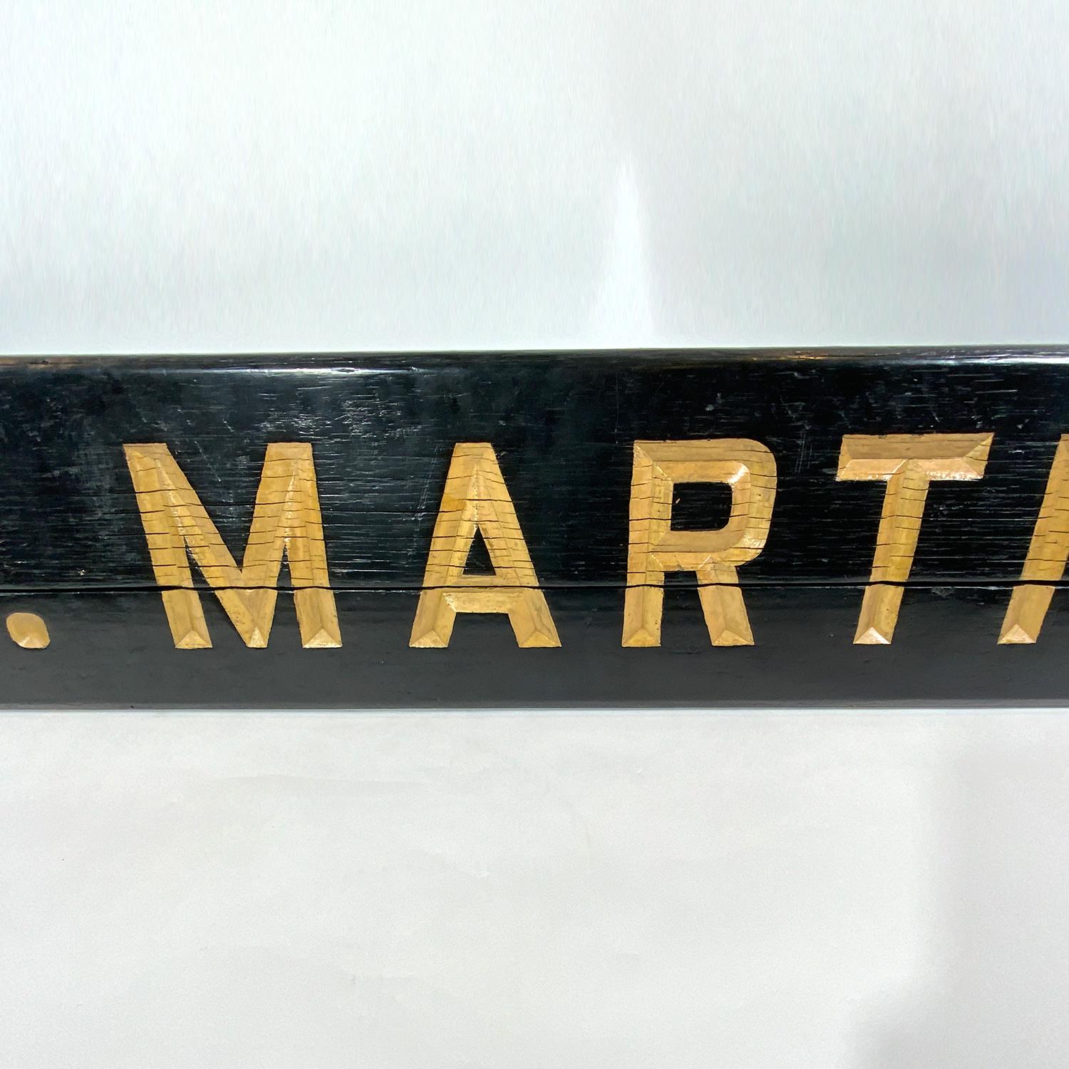 Schiffsnamensbuchstabe von NY Tugboat „St. Martin“ im Zustand „Gut“ im Angebot in Norwell, MA