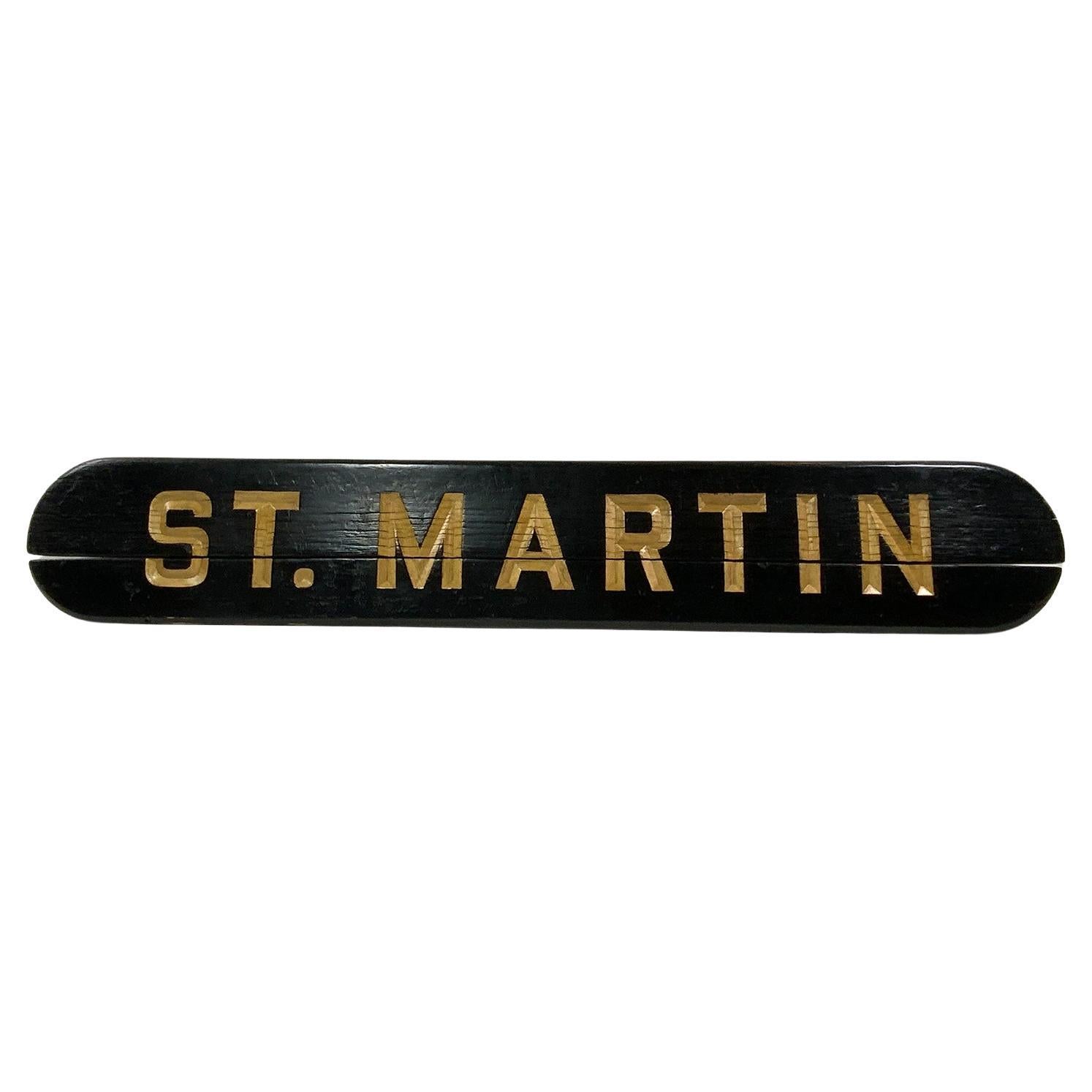 Planche à nom de bateau provenant du bateau de NY Tugboat « St. Martin » en vente