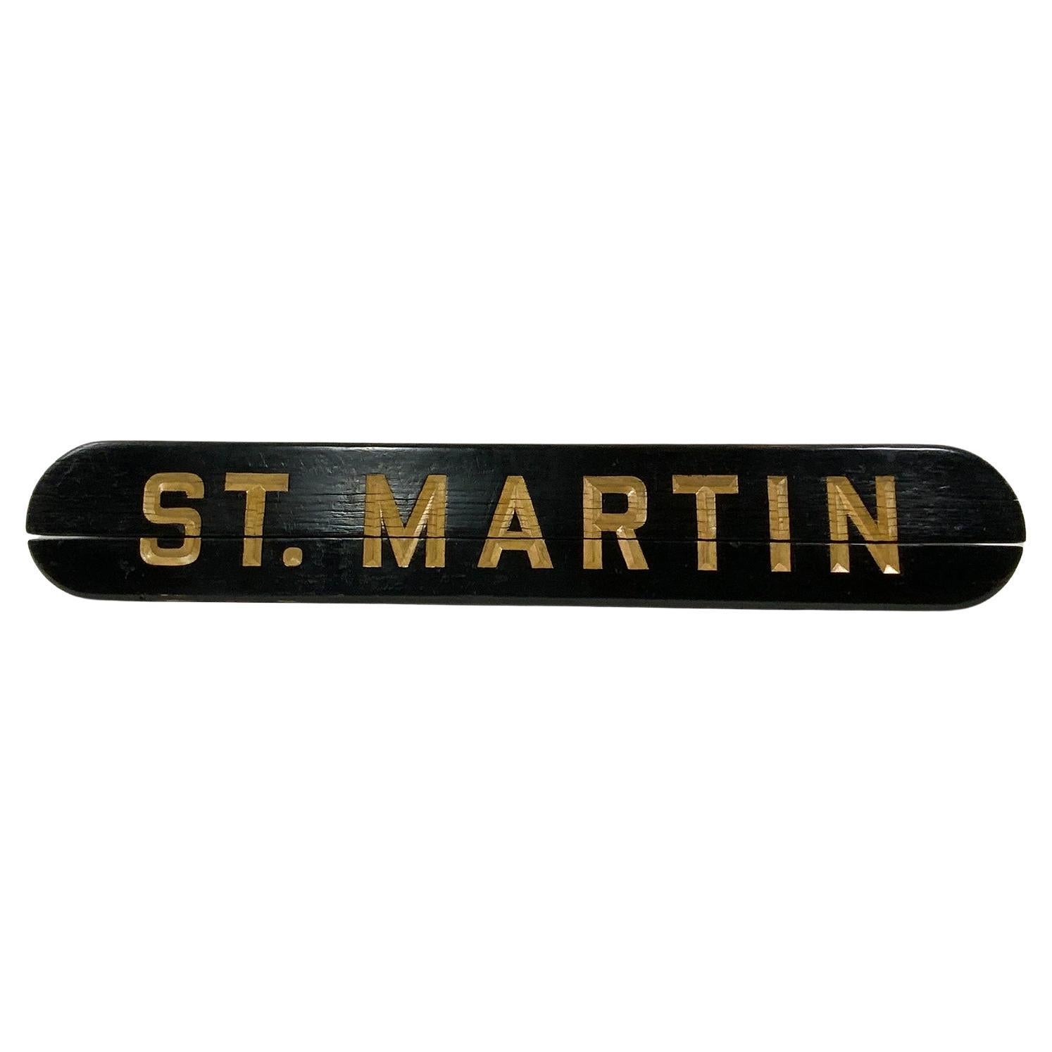 Ship Name Board From NY Tugboat "St. Martin"