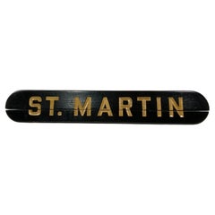 Antique Ship Name Board From NY Tugboat "St. Martin"