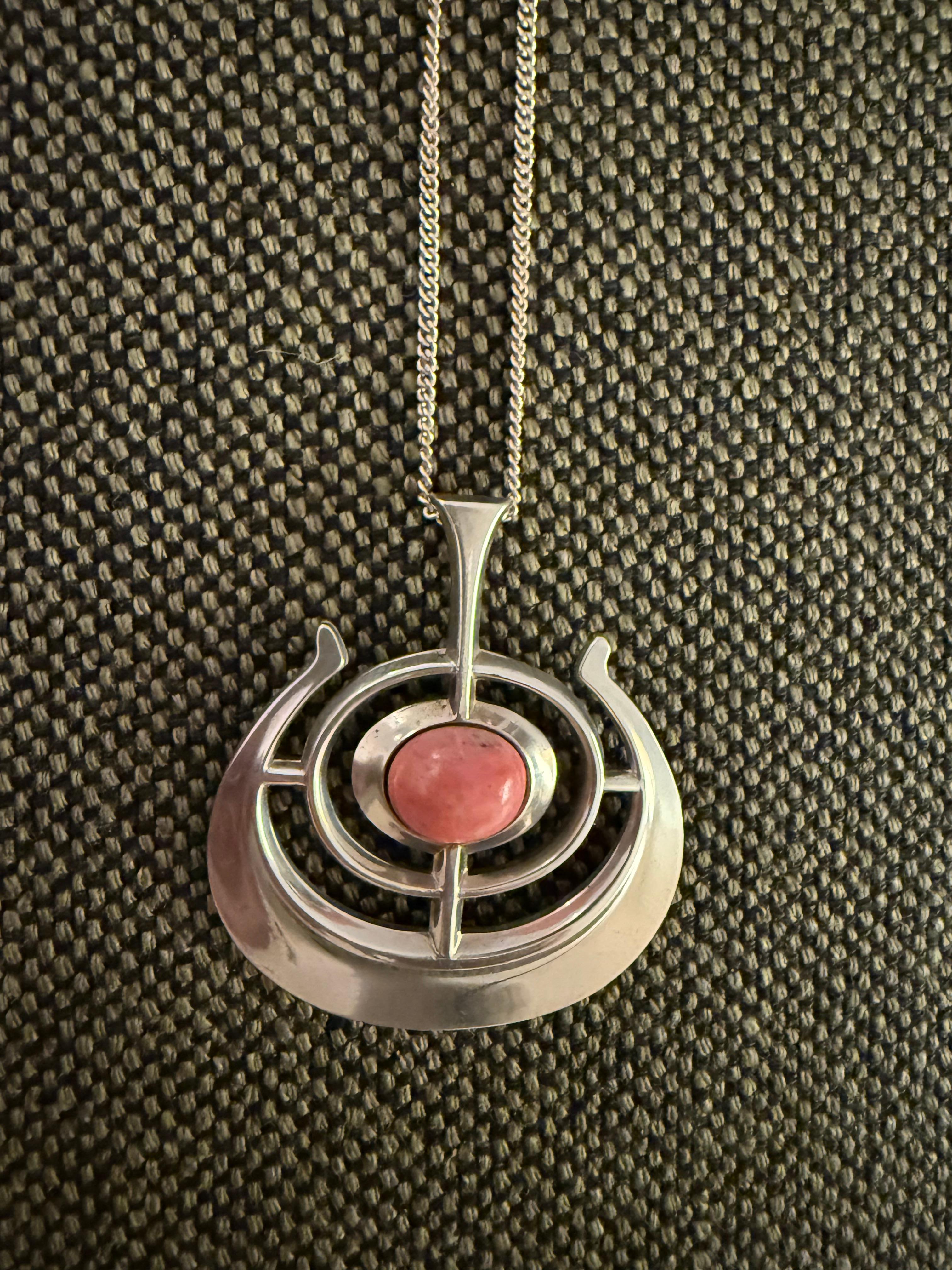 A vintage pendant necklace designed by Bjørn Sigurd Østern for David-Andersen, Norway. This piece, titled “Bjørn’s Lykkeskip” (Ship of Good Fortune) is part of the iconic Troll Jewelry Series from the 1960s — a celebrated collection of bold,