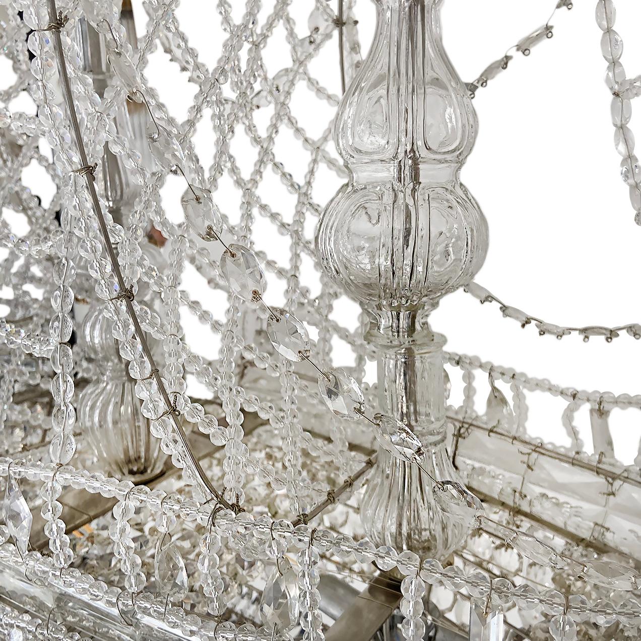 French Ship-Shaped Crystal Chandelier