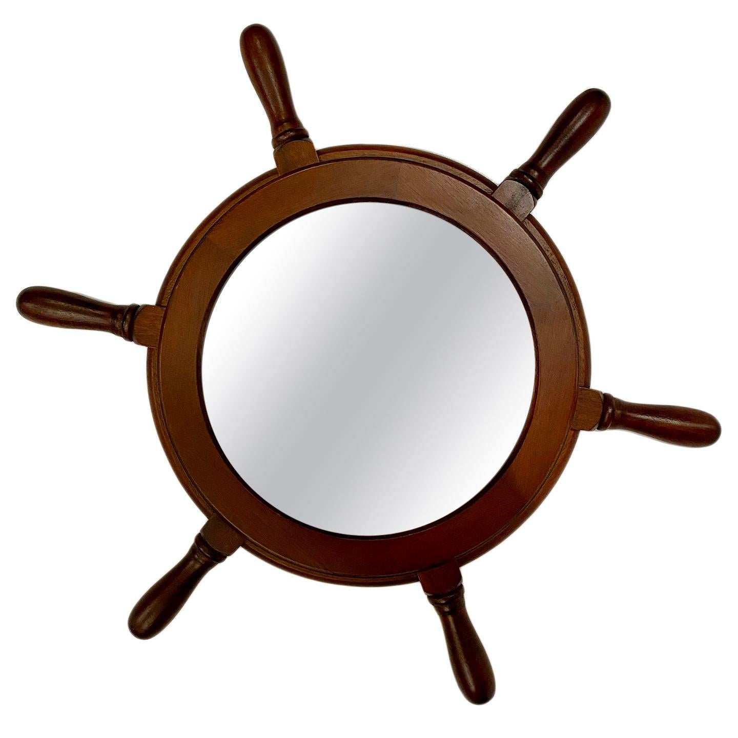 Ship Steering Wheel Mirror At 1stdibs, Ship Wheel Wall Mirror