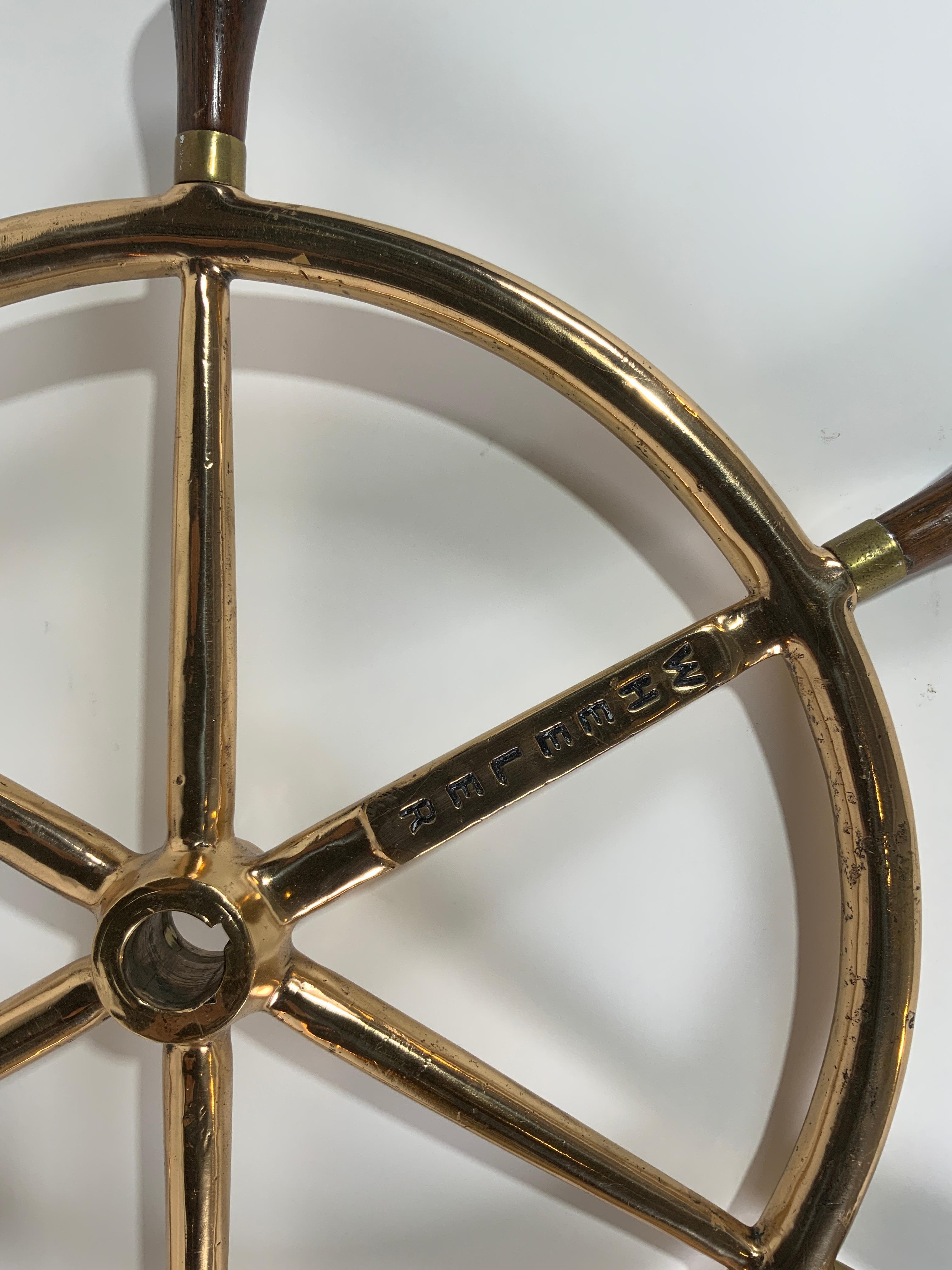 Mid-20th Century Ship Wheel from a Wheeler Yacht For Sale