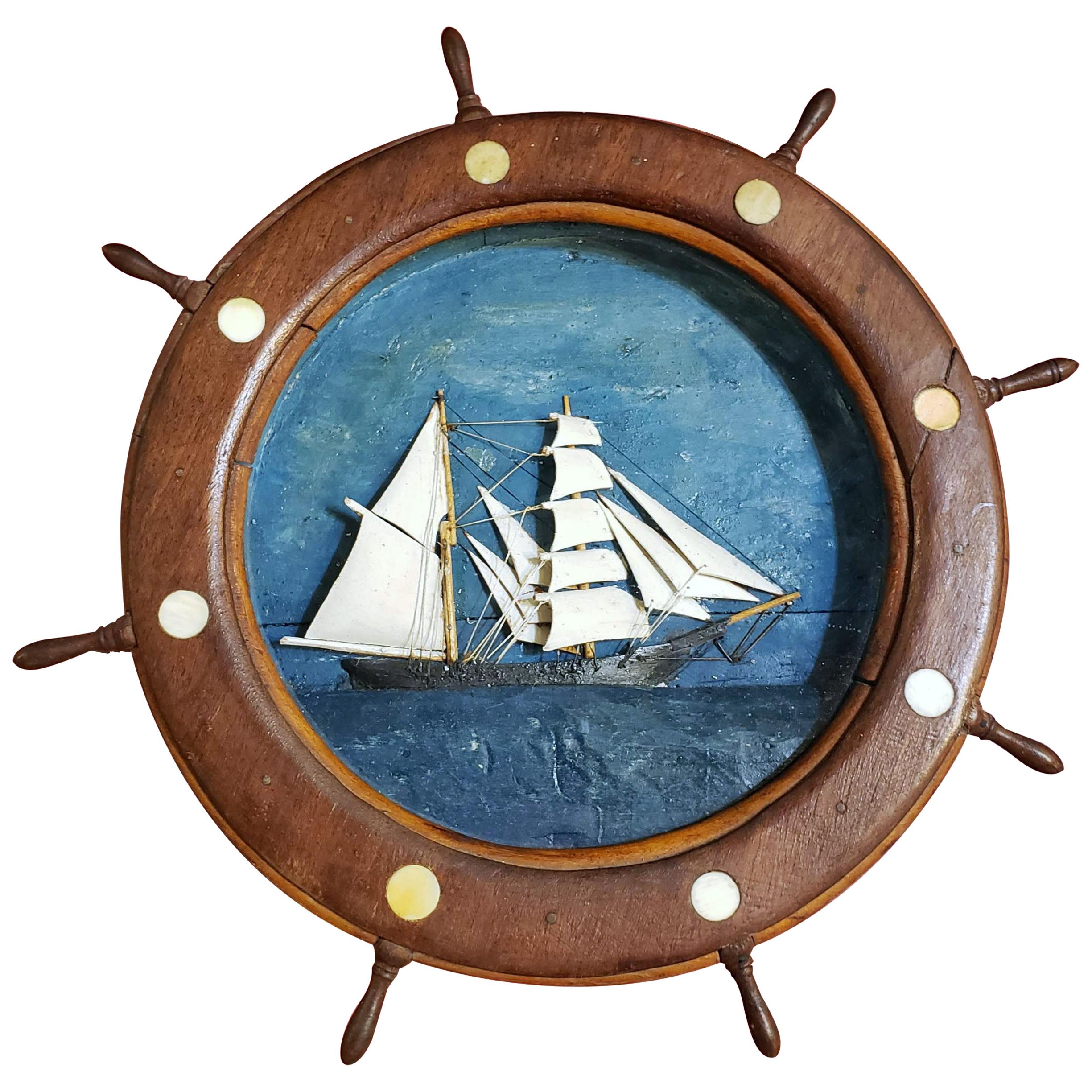 Ship Wheel Miniature Ship Diorama