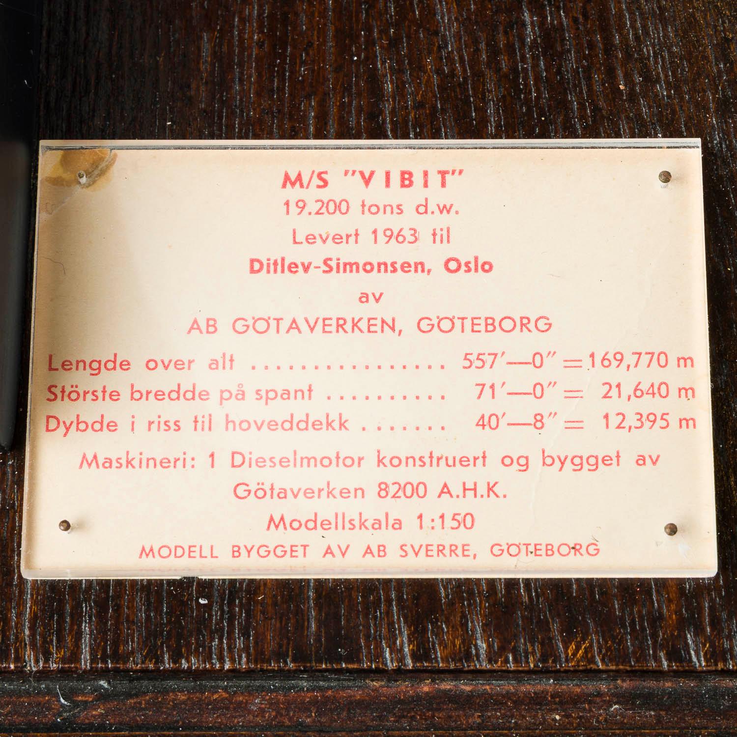 Modèle de construction navale du pétrolier VIBIT réalisé en 1963. en vente 11