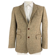 SHIPLEY and HALMOS Size 42 Oatmeal Tweed Wool Notch Lapel Sport Coat