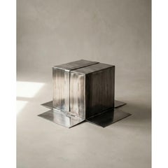 Shipping Box Coffee Table in Stainless Steel by Metalmorphosis Studio