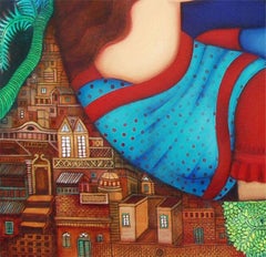 Garden of Bond, Sisters or Friends Bonding, Acrylic, Red, Yellow, Green"In Stock"