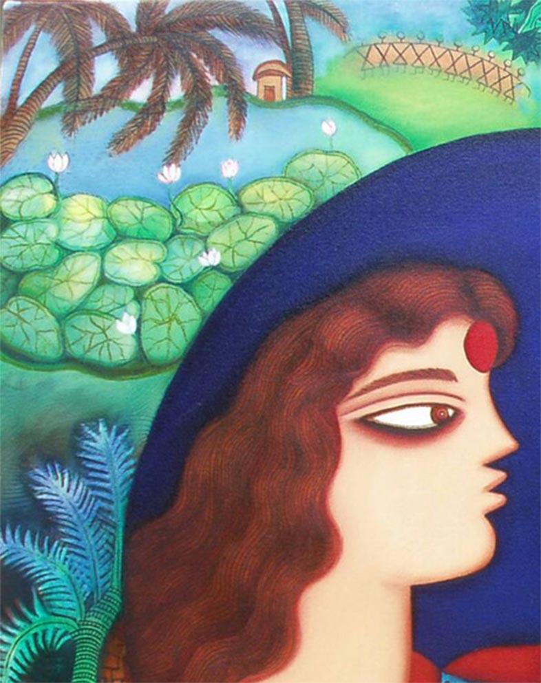 Shipra Bhattacharya  - Sans titre - 30 x 30 pouces (taille non encadrée)
Acrylique sur toile
Y compris l'expédition sous forme de rouleau.

Une œuvre magnifique de l'artiste contemporaine indienne Shipra Bhattacharya, très applaudie. Shipra a une