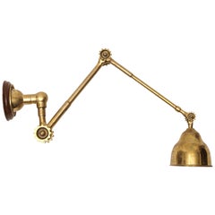 Retro Ship's Adjustable, Swing-Out Brass Wall Light, Pair Available