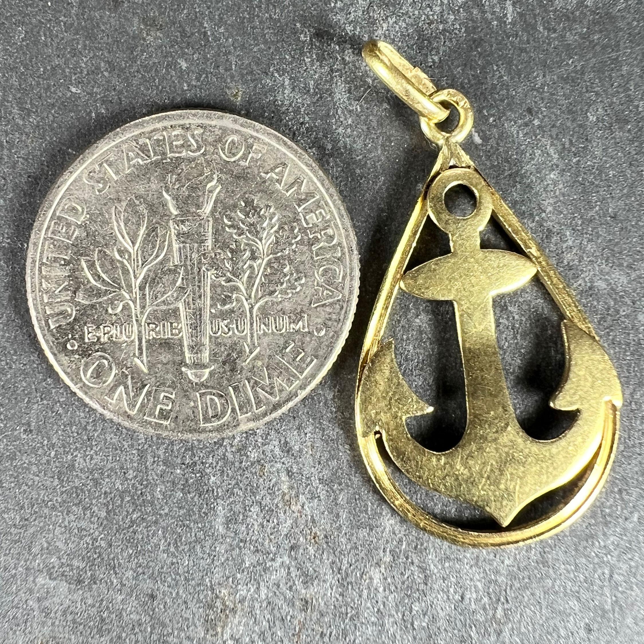 Pendentif breloque Ships Anchor en or jaune 18 carats en vente 6