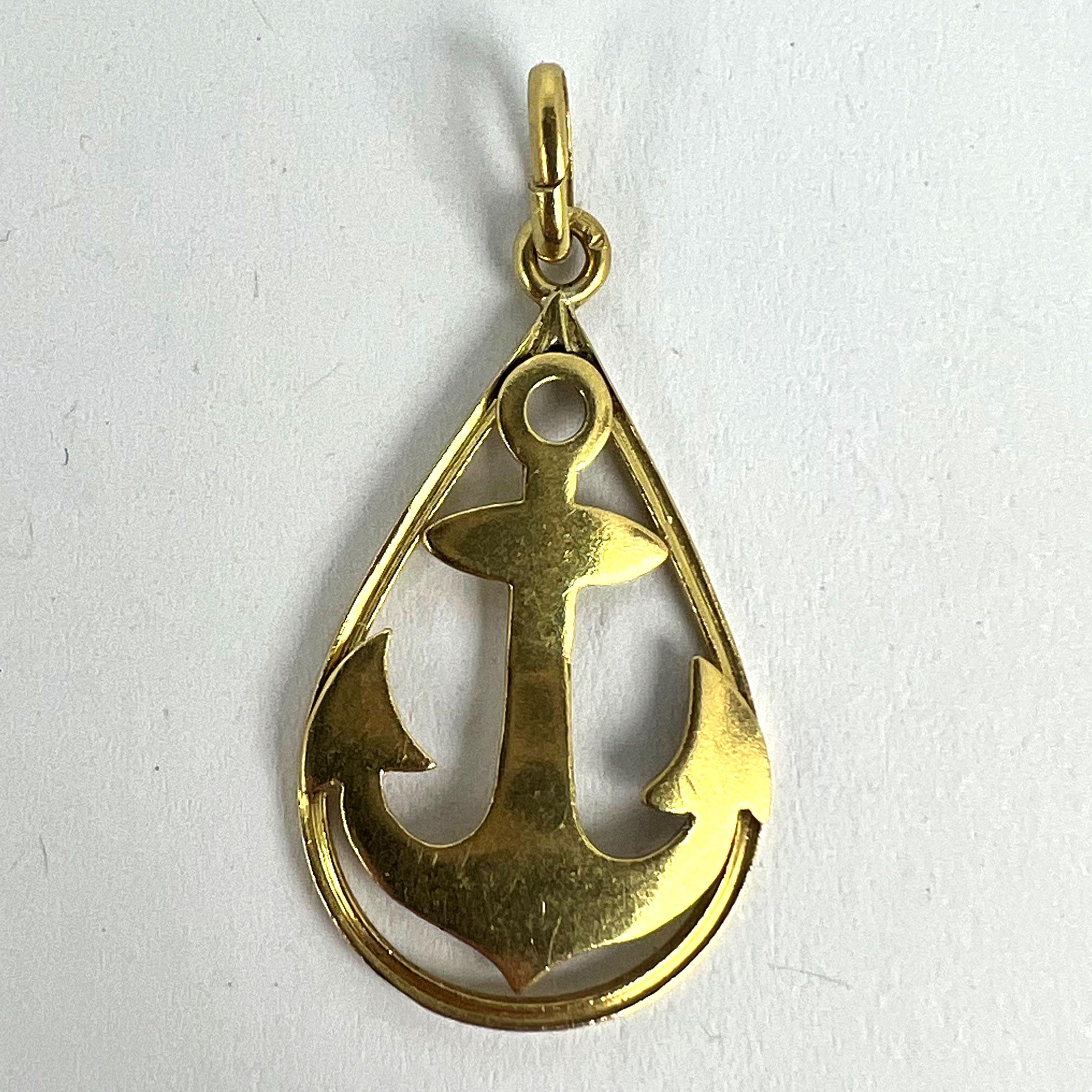 Pendentif breloque Ships Anchor en or jaune 18 carats en vente 7