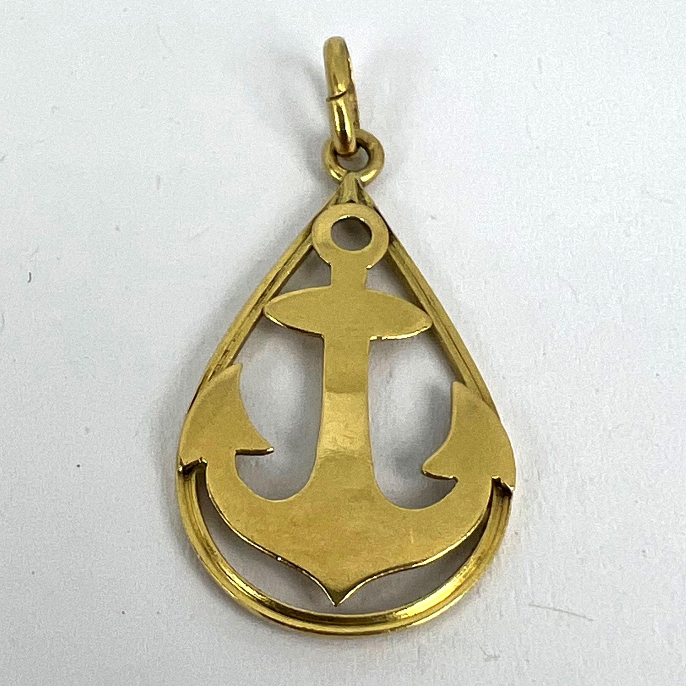 Pendentif breloque Ships Anchor en or jaune 18 carats en vente 8
