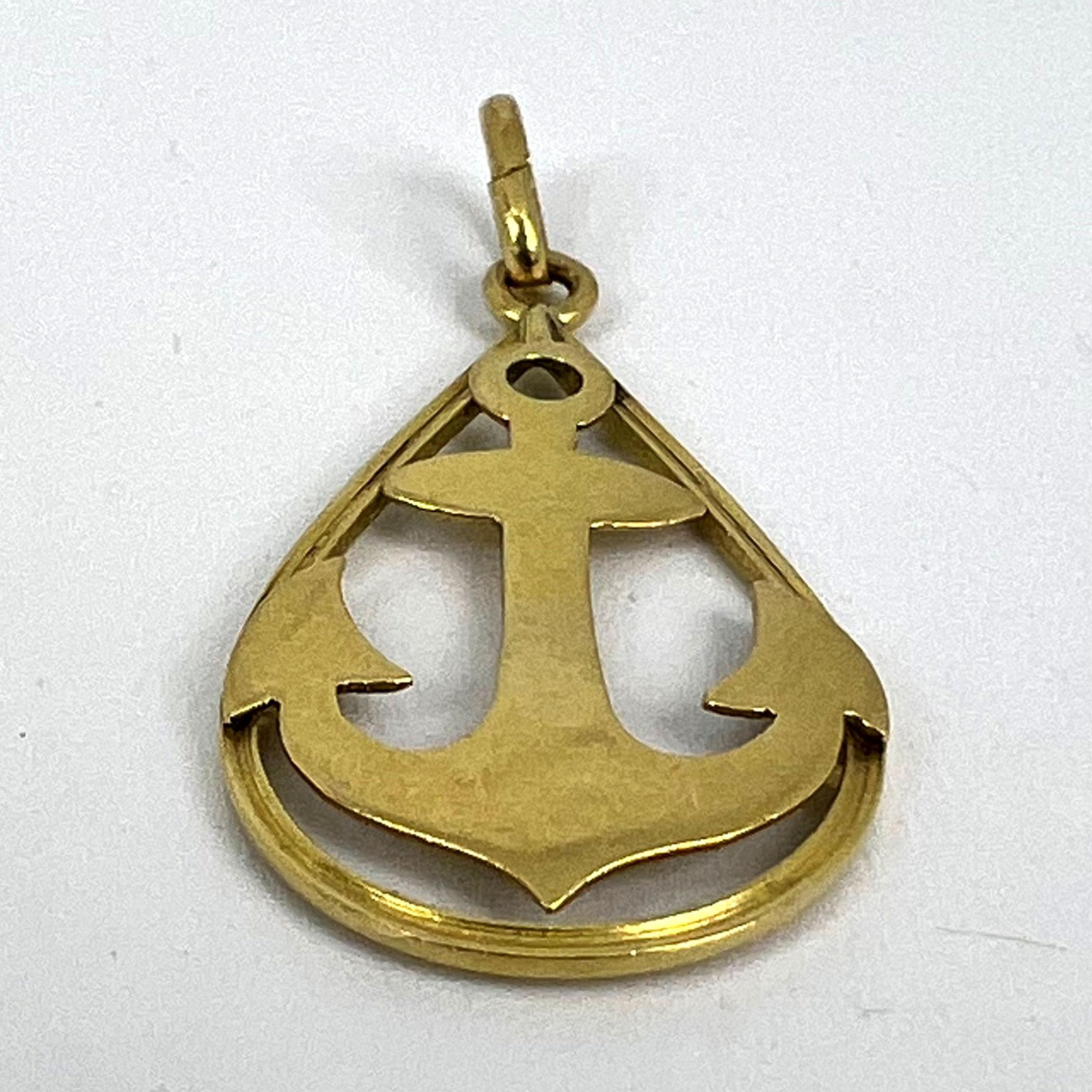 Pendentif breloque Ships Anchor en or jaune 18 carats en vente 9