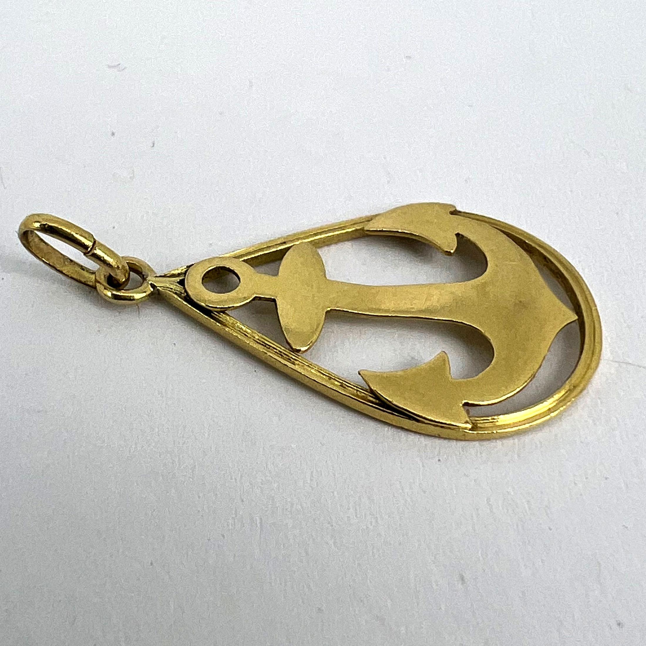Pendentif breloque Ships Anchor en or jaune 18 carats en vente 10