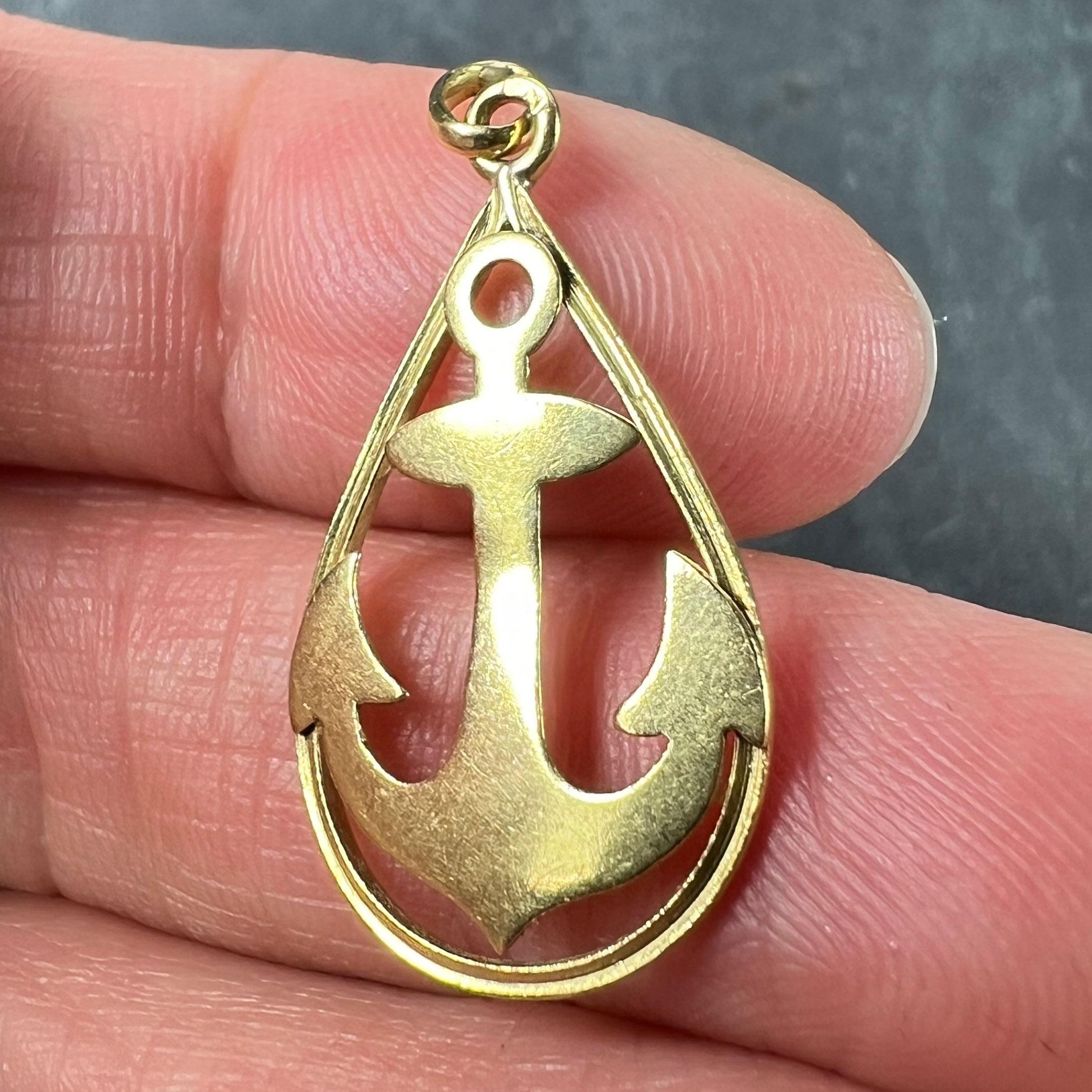 Pendentif breloque Ships Anchor en or jaune 18 carats en vente 2