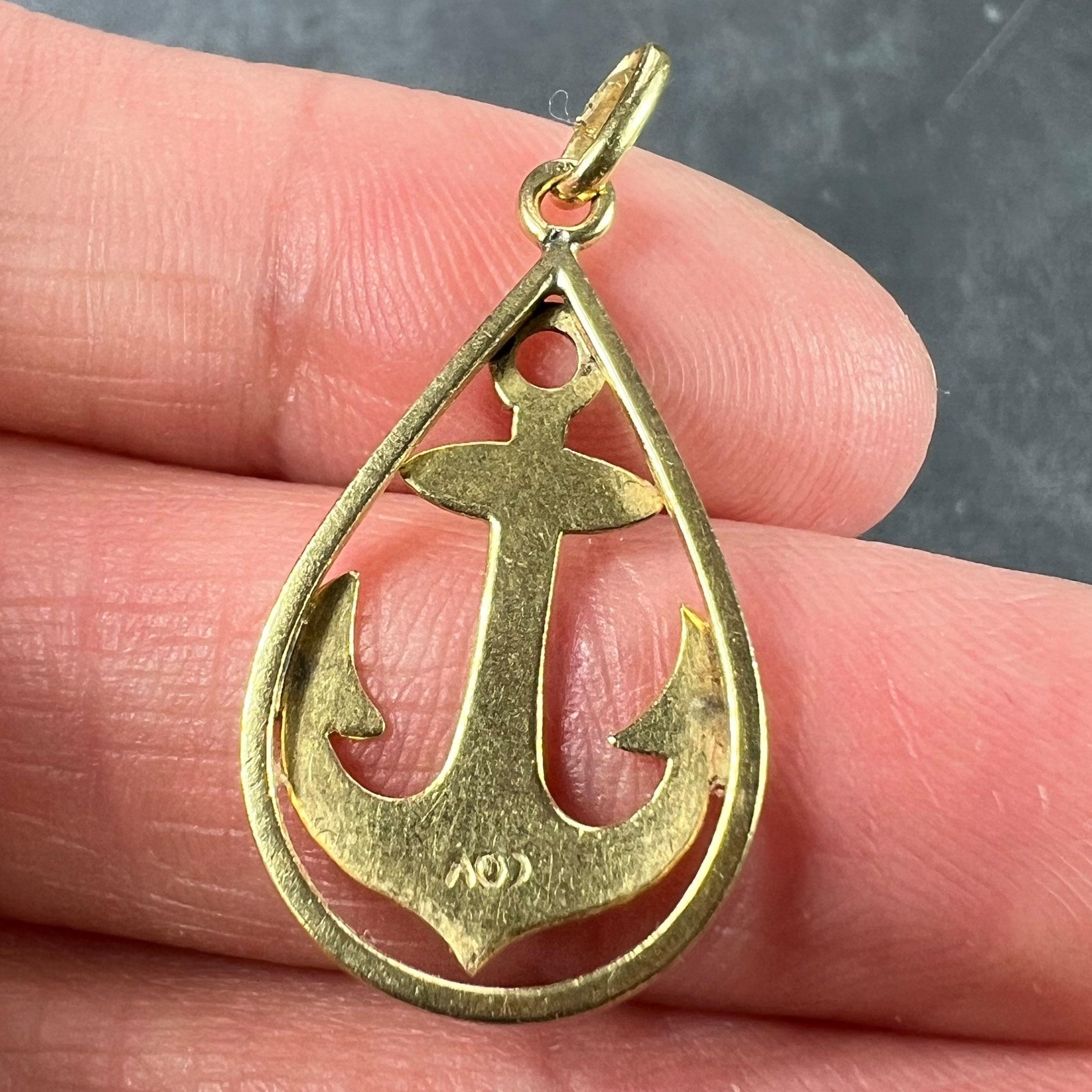 Pendentif breloque Ships Anchor en or jaune 18 carats en vente 4