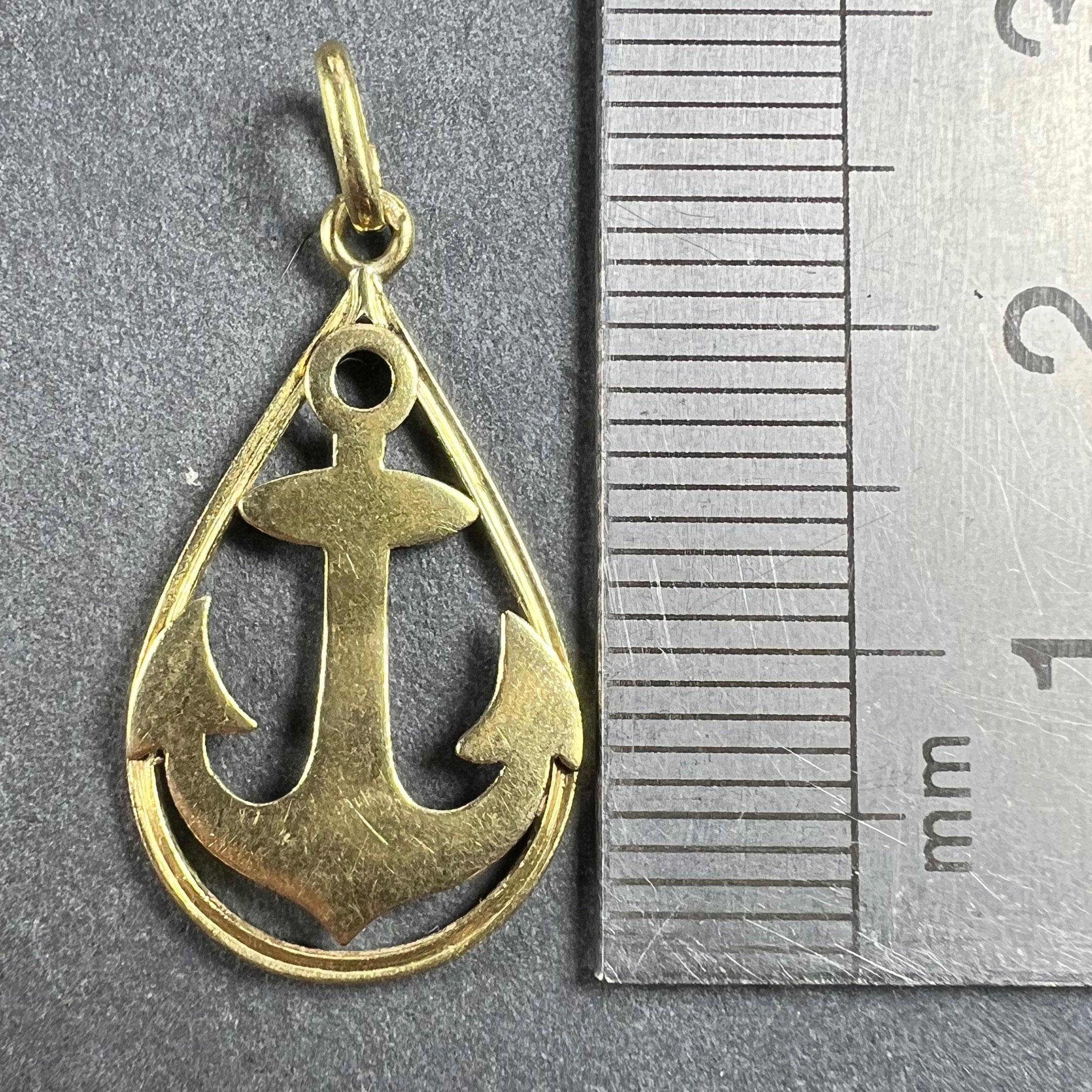 Pendentif breloque Ships Anchor en or jaune 18 carats en vente 5