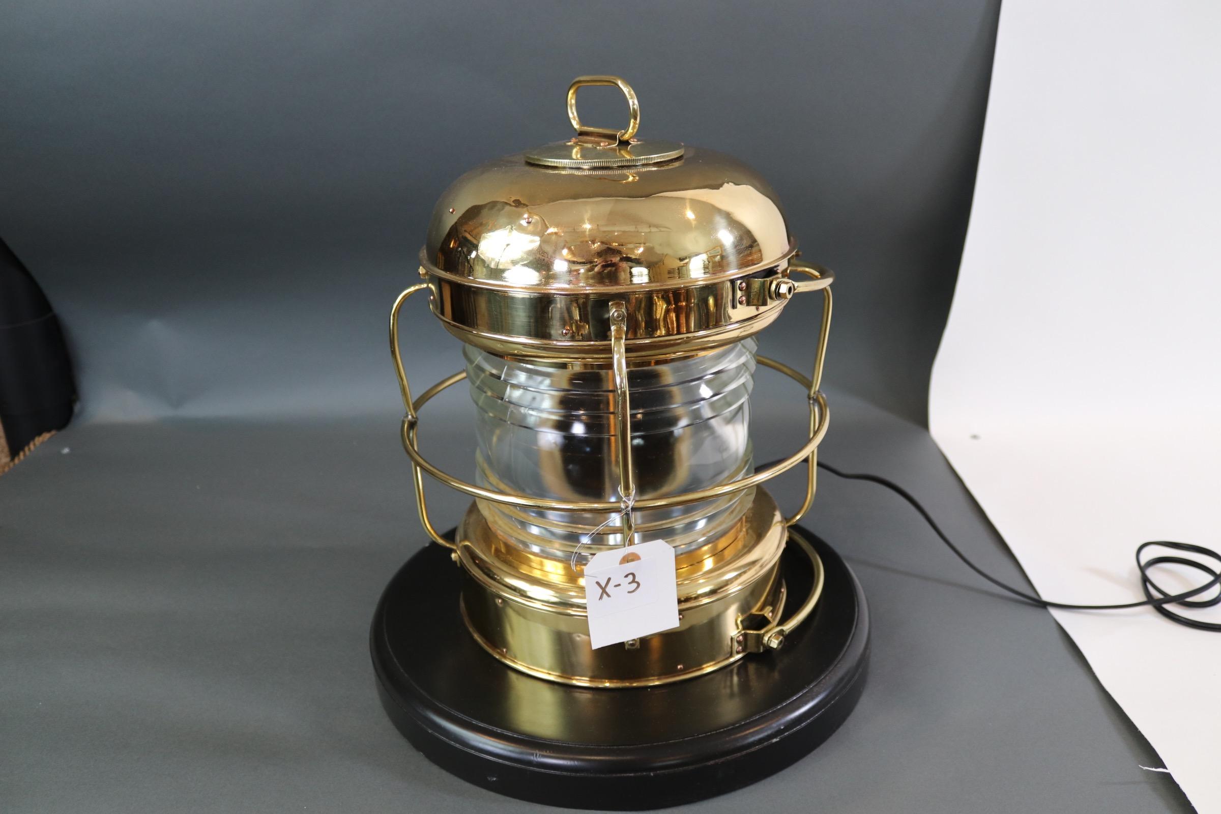 Ships Anchor Lantern of Solid Brass For Sale 3
