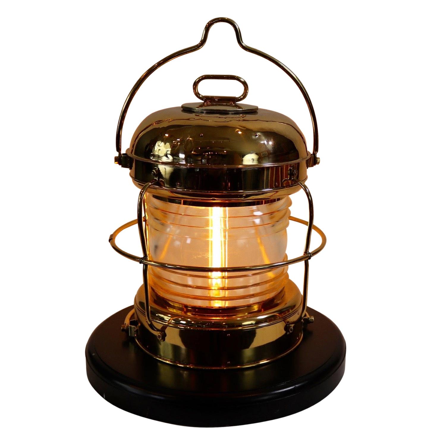 Ships Anchor Lantern of Solid Brass