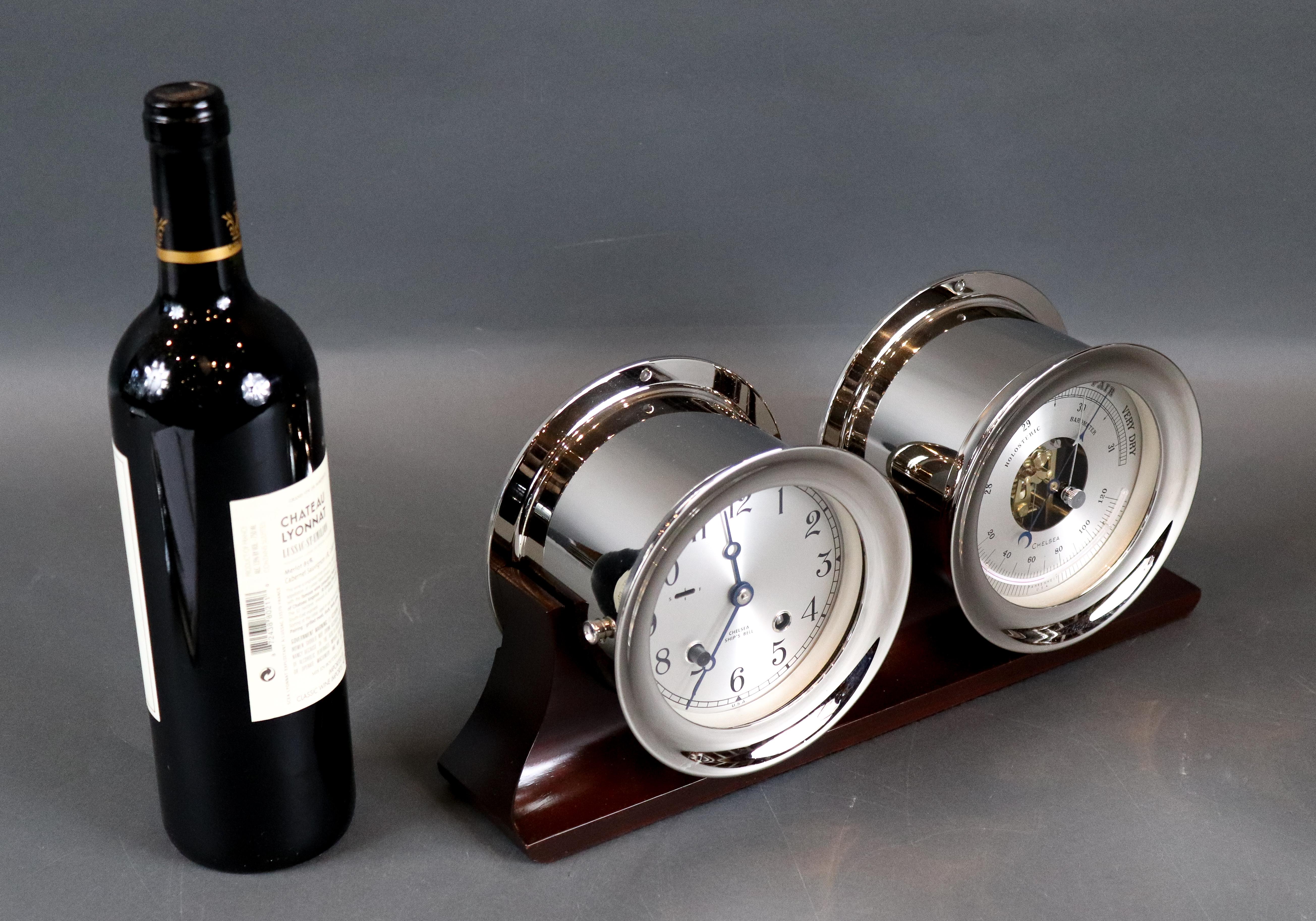 chelsea ship's bell clock and barometer set