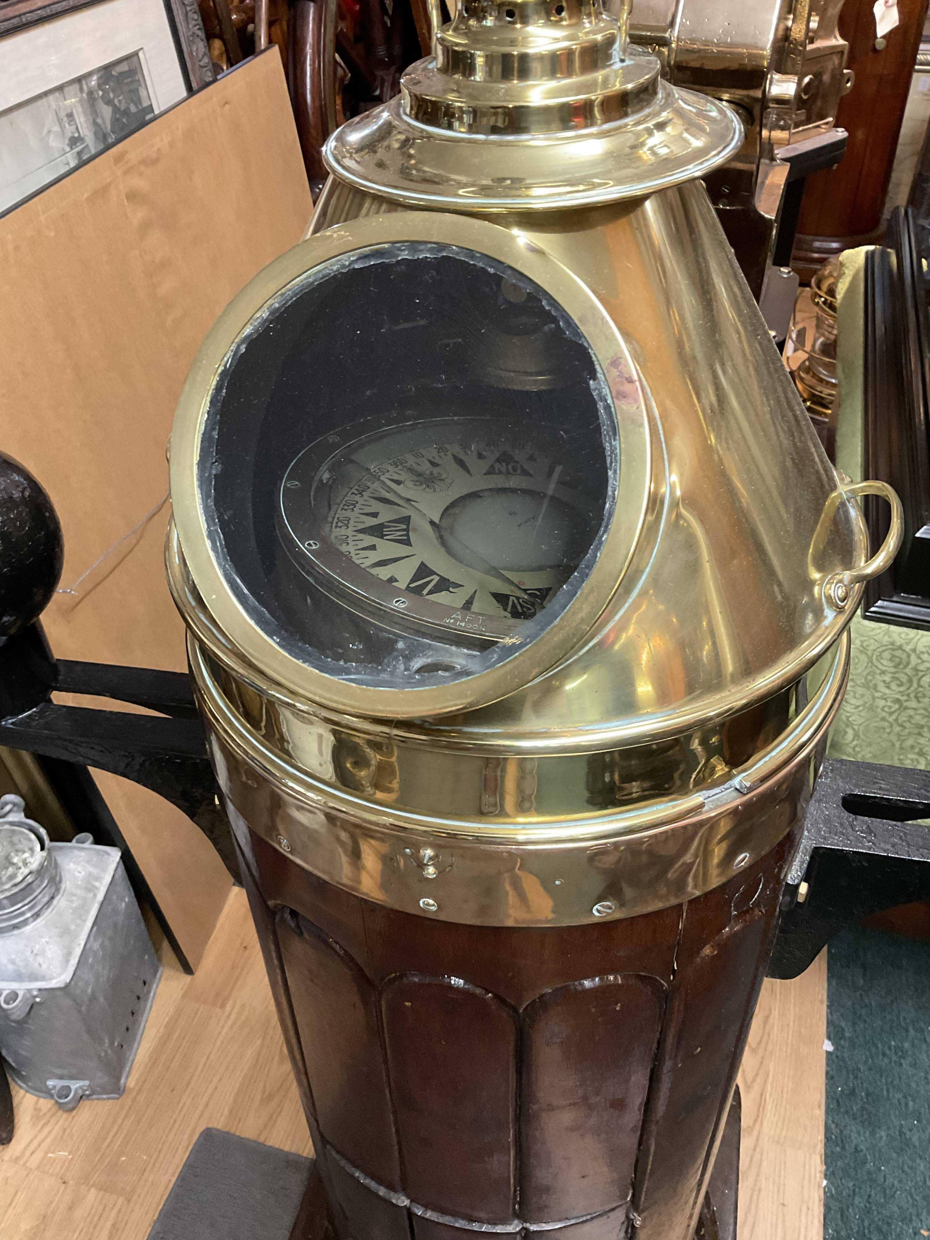 Ships Binnacle Compass Early 20th Century In Good Condition In Norwell, MA
