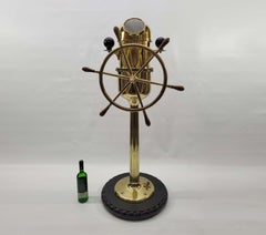 Ships Binnacle with Wheel on Pedestal