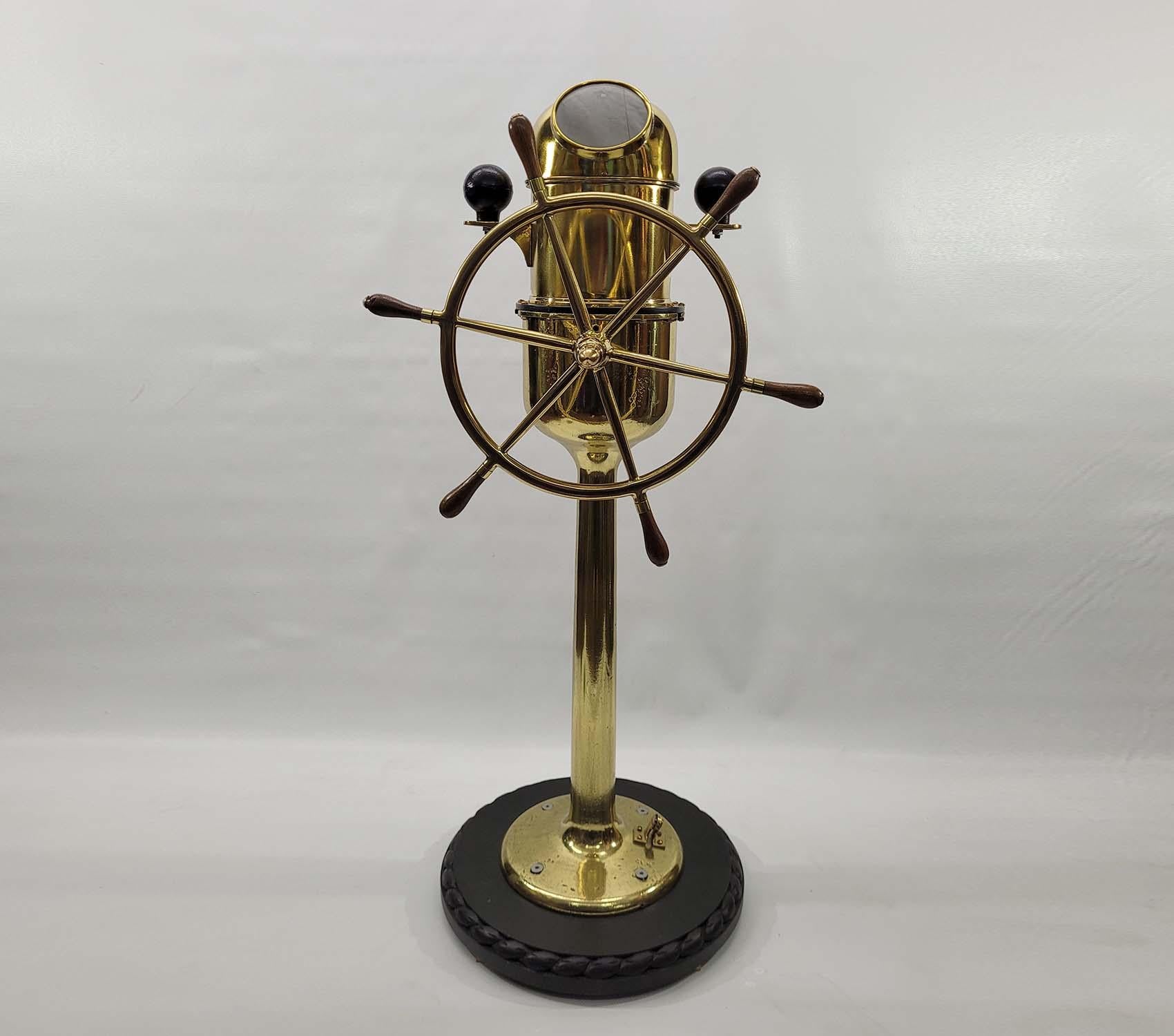 North American Ships Binnacle with Wheel on Pedestal