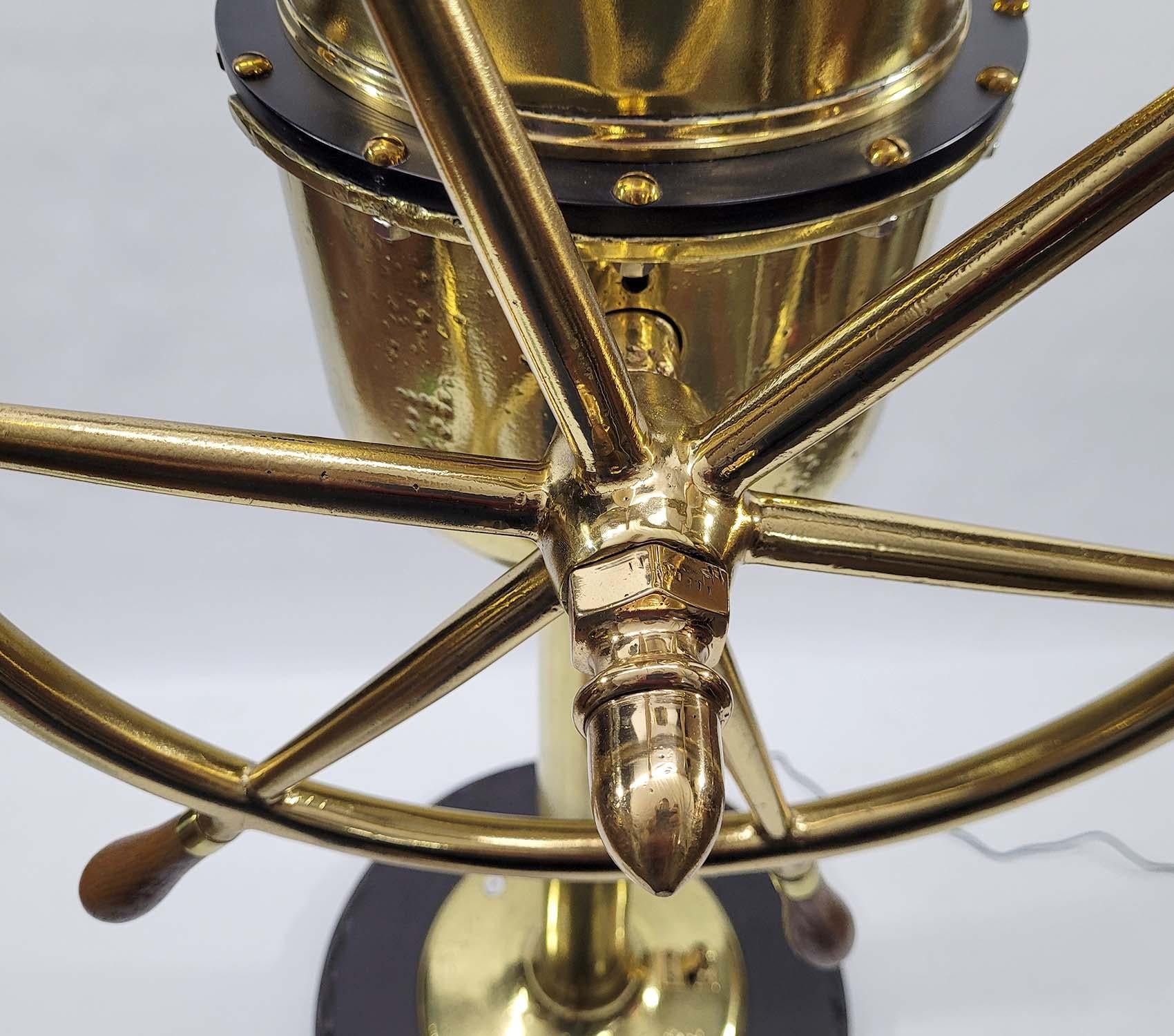 Early 20th Century Ships Binnacle with Wheel on Pedestal