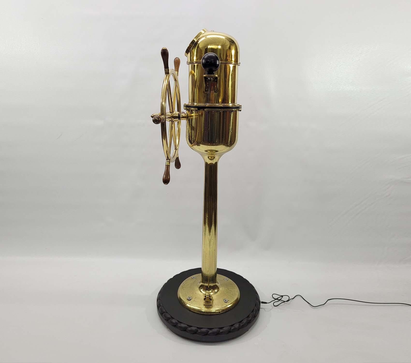 Ships Binnacle with Wheel on Pedestal 2