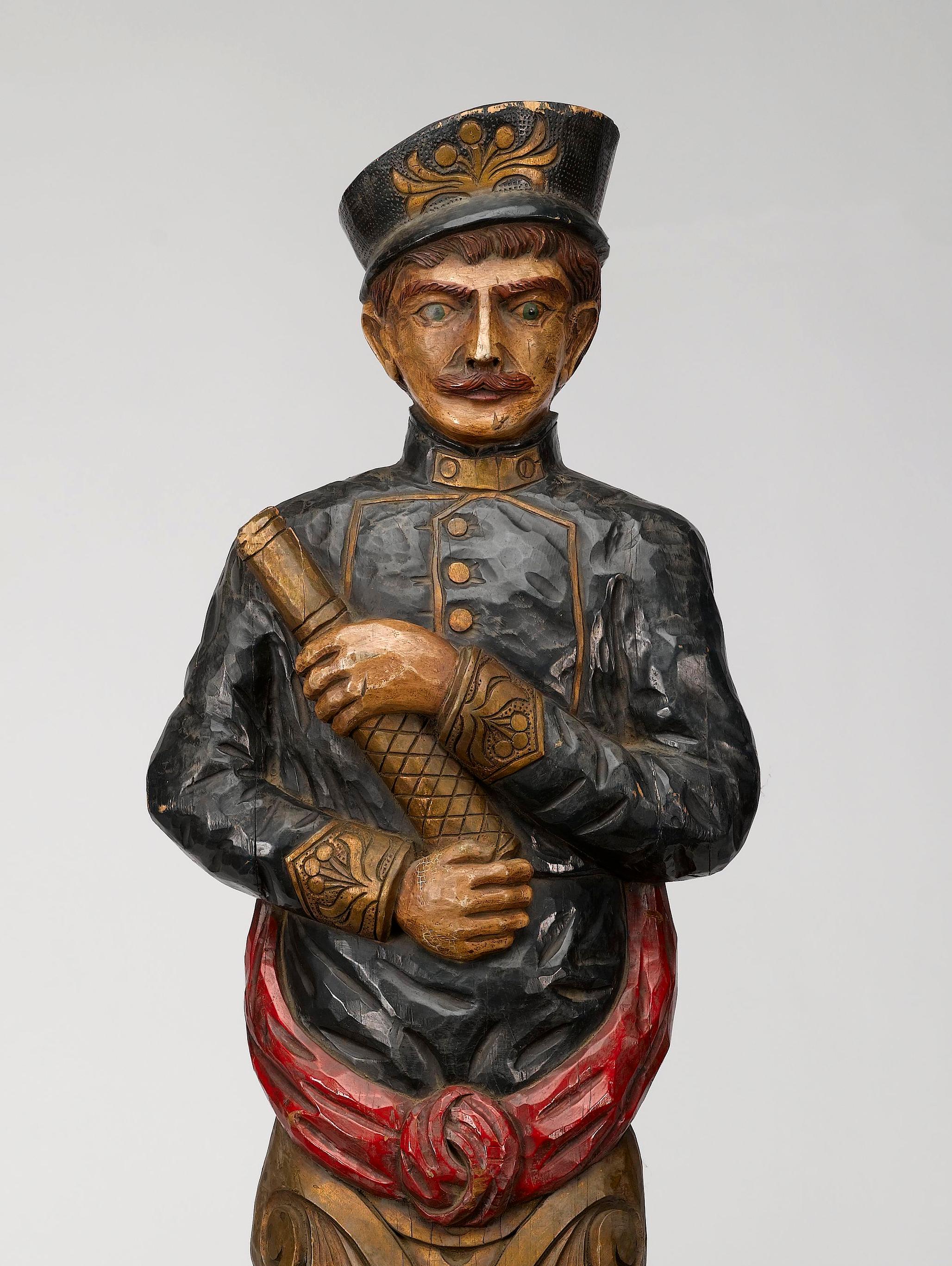 Schiffsbug-Figur, antike handgeschnitzte Holzfigur, ca. 1930er Jahre (Geschnitzt)
