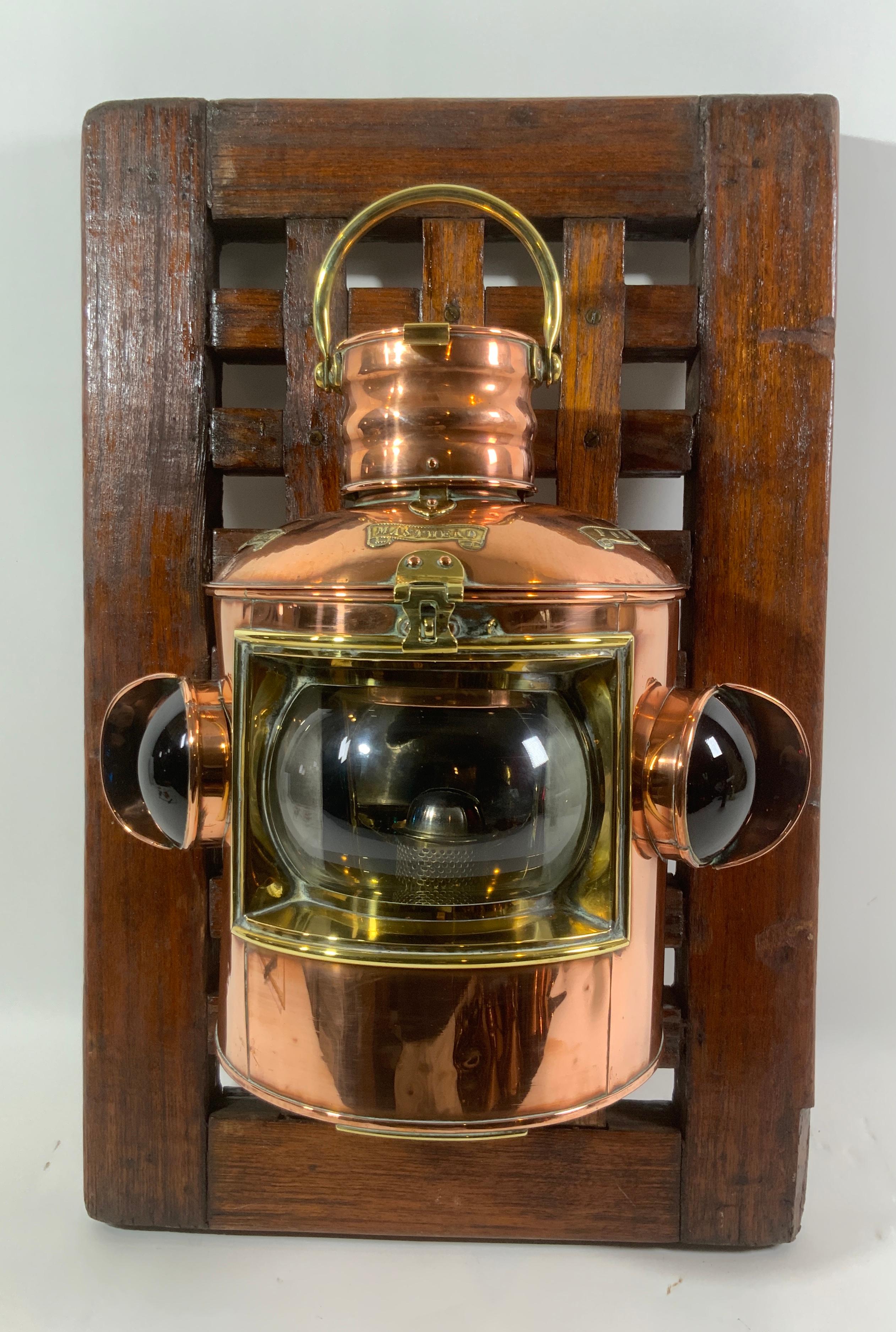 North American Ships Bow Lantern of Copper and Brass For Sale