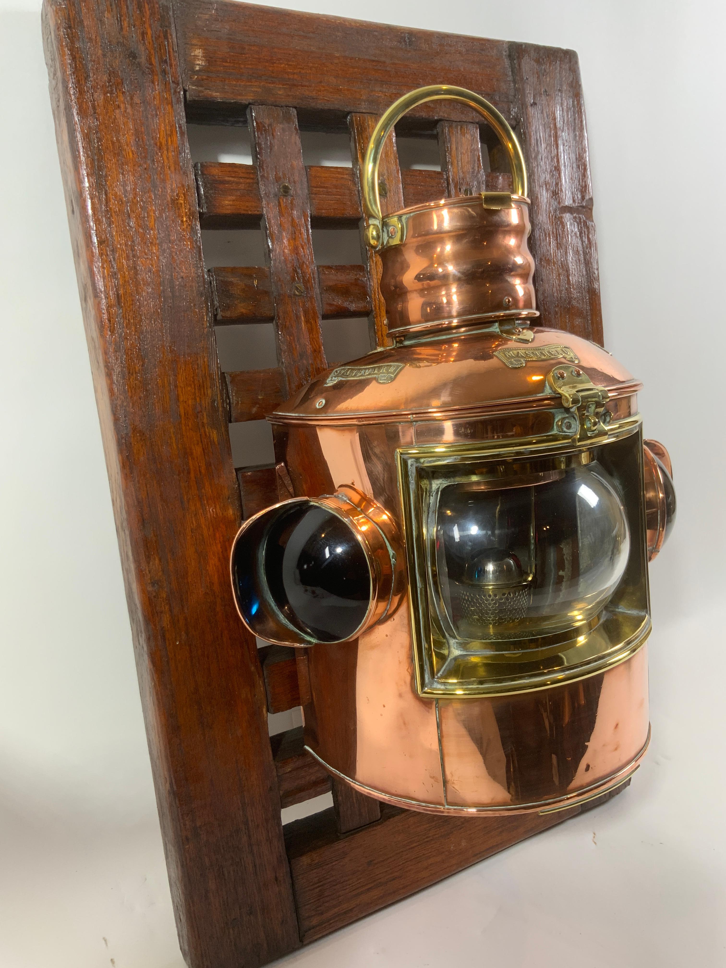 Early 20th Century Ships Bow Lantern of Copper and Brass For Sale