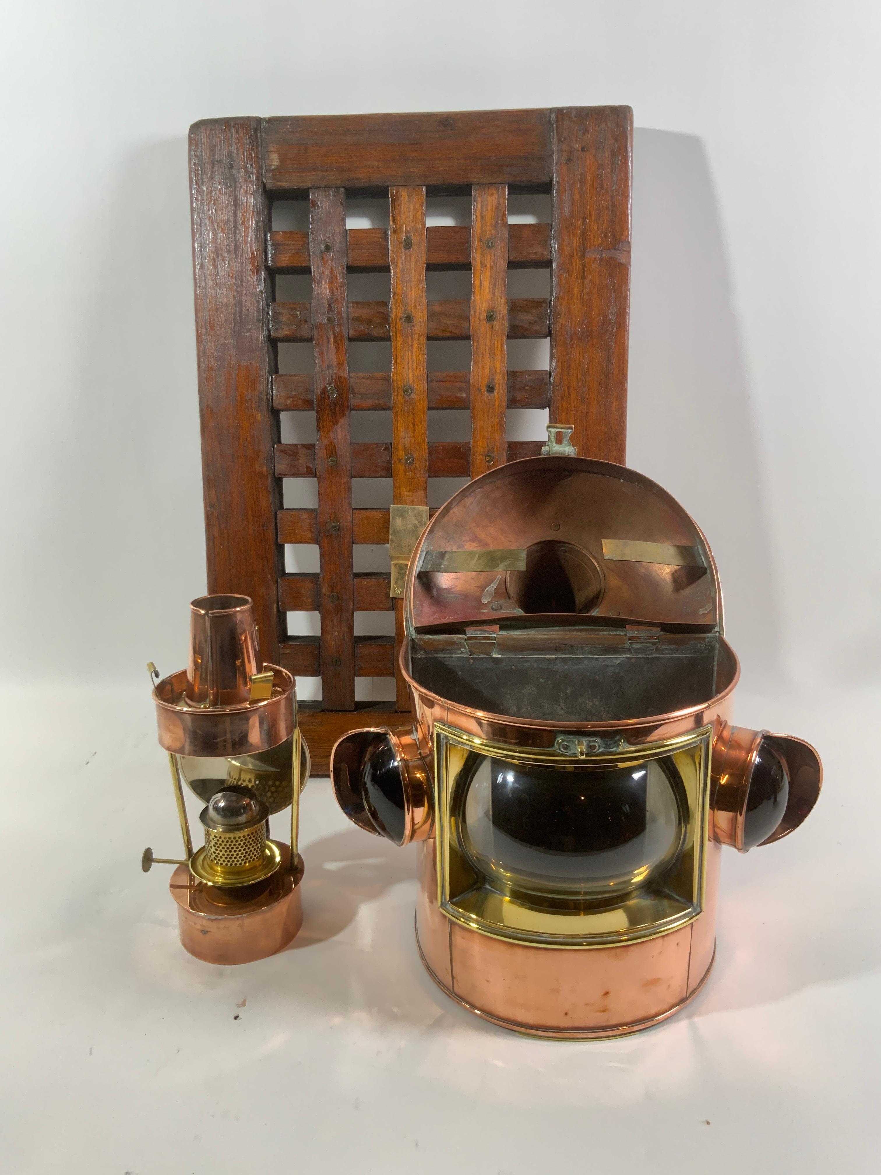 Ships Bow Lantern of Copper and Brass For Sale 4