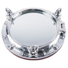 ship's circular aluminium porthole mirror for wall mounting
