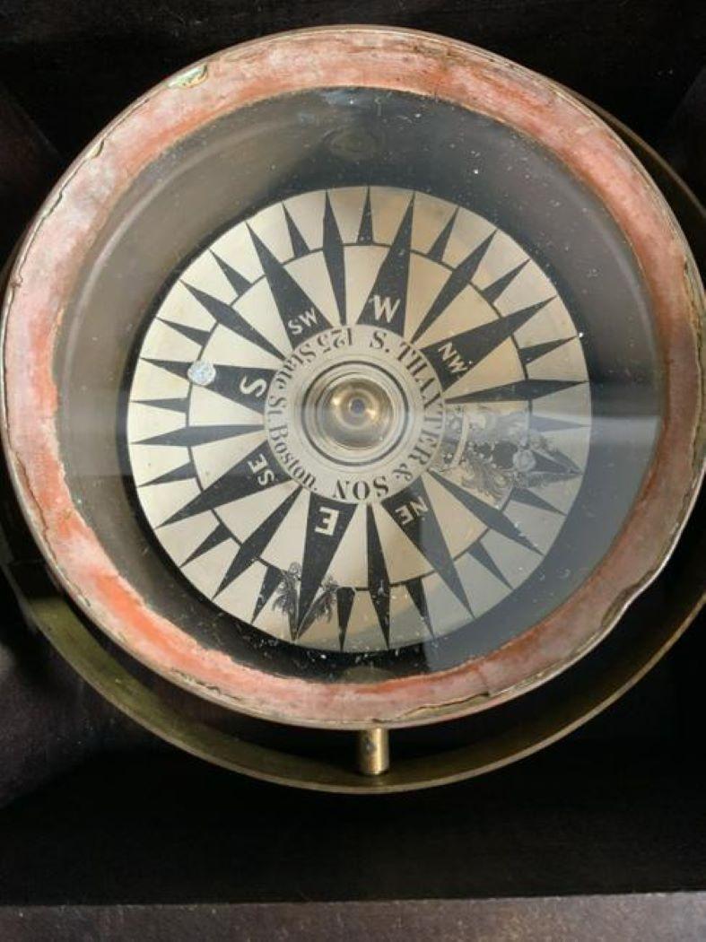 Late 19th Century Ships Compass by S Thaxter of Boston
