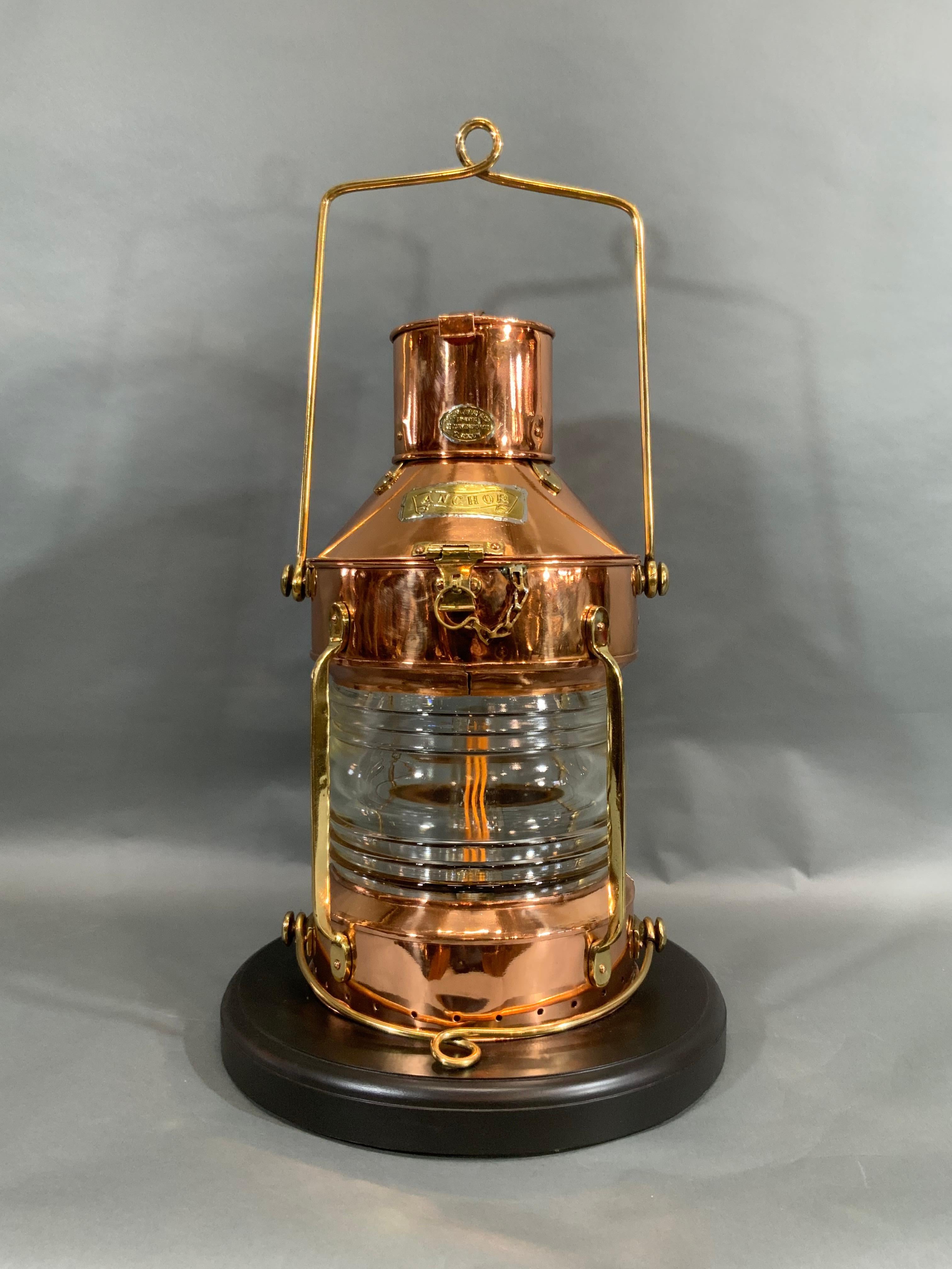 Early 20th Century Ship's Copper Anchor Lantern from Early Twentieth Century by R.C. Murray For Sale
