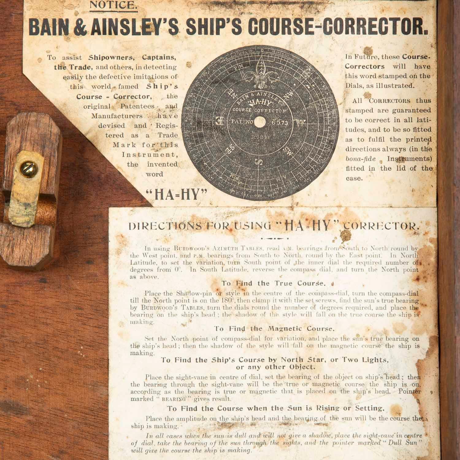 Ship's Course Corrector by Bain & Ainsley, circa 1900 8