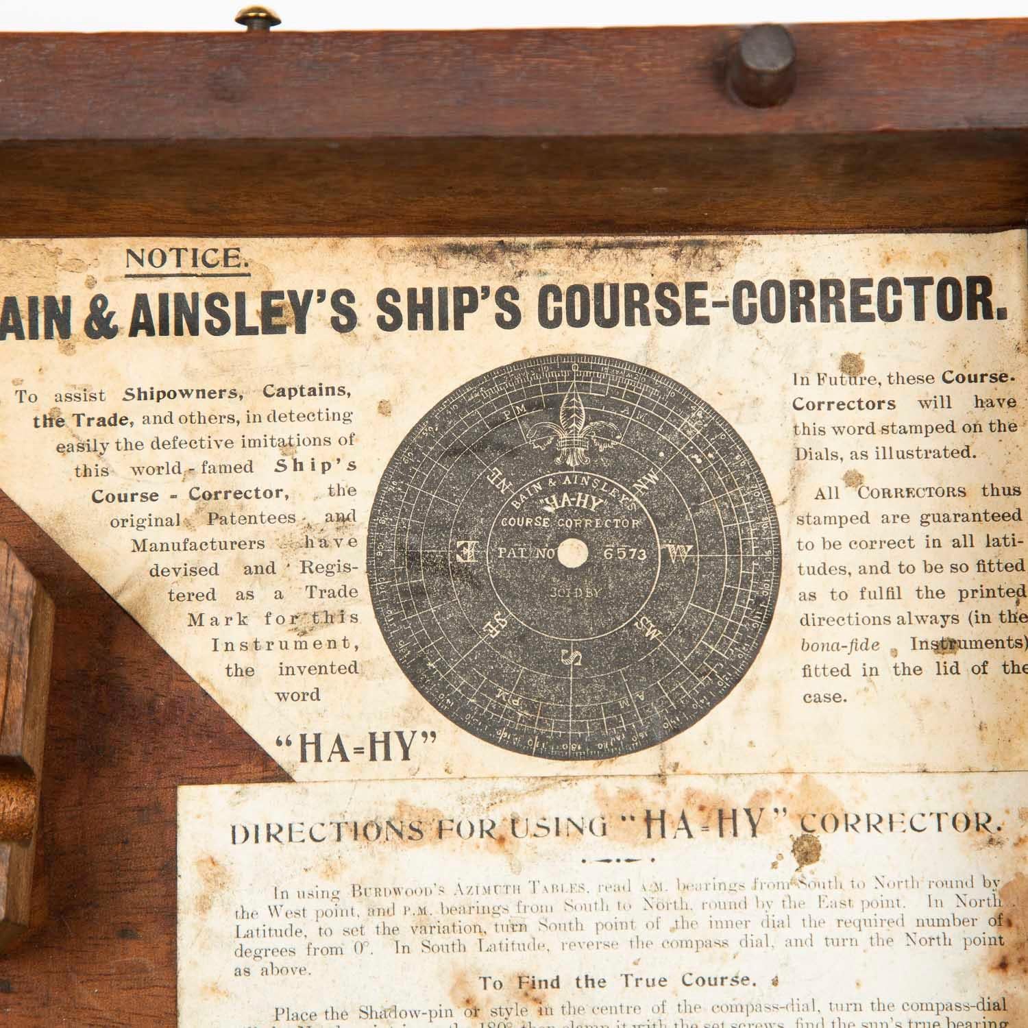 Ship's Course Corrector by Bain & Ainsley, circa 1900 9